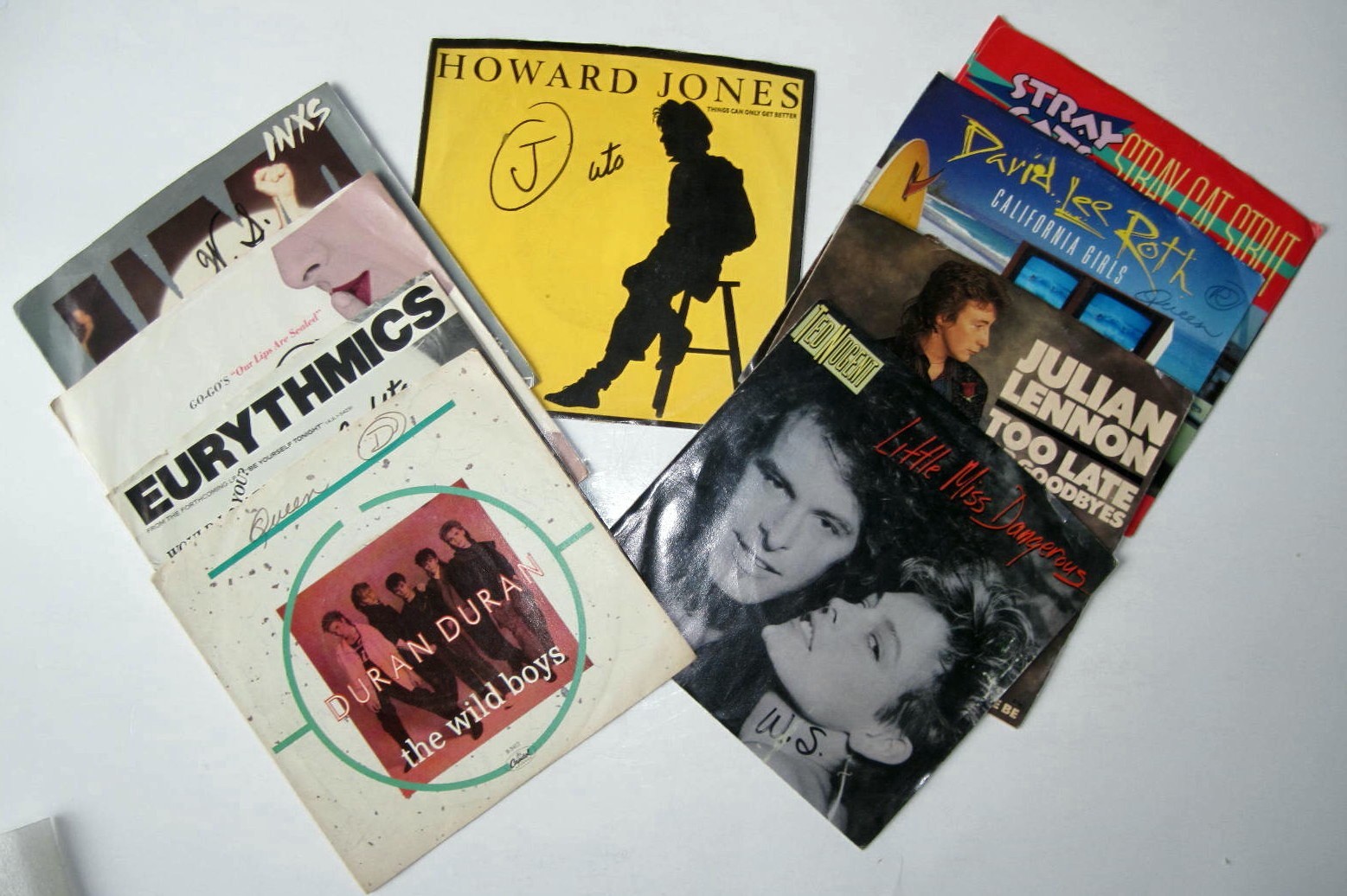 Lot of 26 Hit 70’S & 80’s 45’s-Cleaned Sleeved Tested-Includes 9 Picture Sleeves