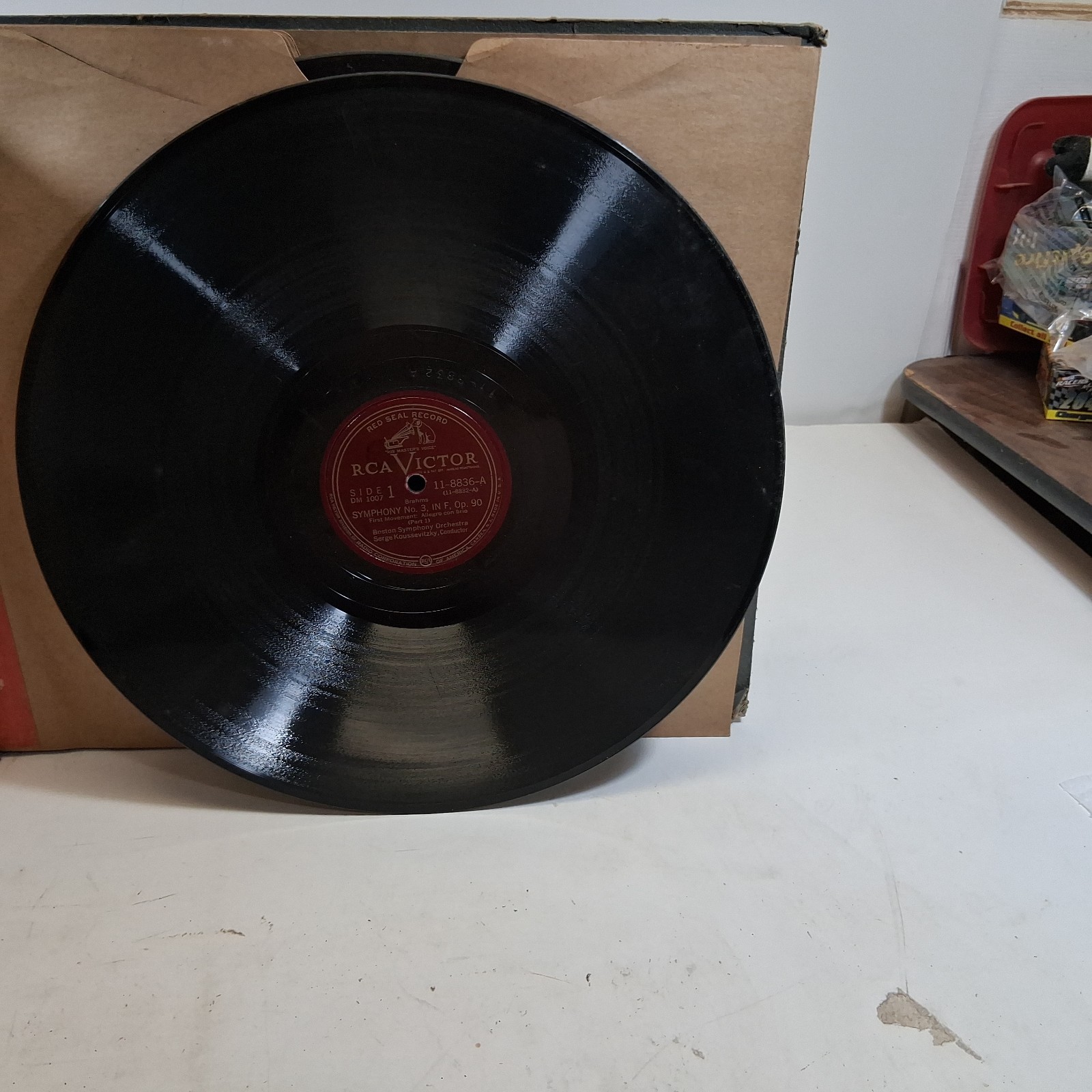 Brahms Symphony No 3 In F, Op.90 Record Vinyl 78RPM 12″ LP DM1007 Koussevitzky