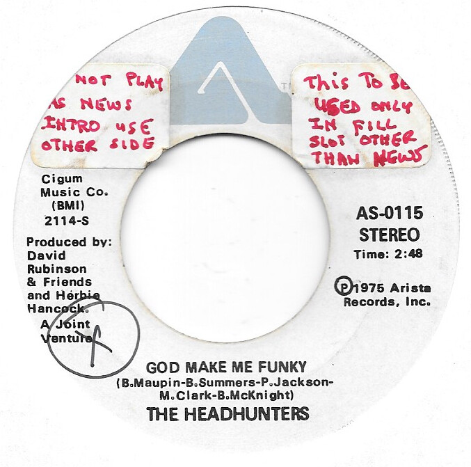 THE HEADHUNTERS God Make Me Funky on Arista funk breaks 45 HEAR