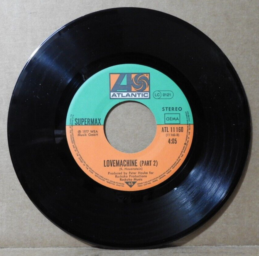 SUPERMAX “Love Machine Part I & II” 1977 (ATLANTIC/ATL/7″ 45rpm/GERMANY) EX!!