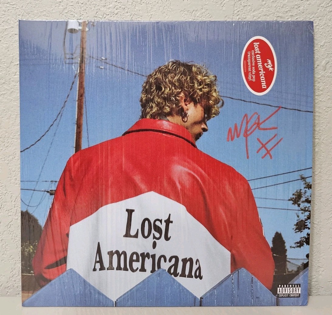 MGK Lost Americana Vinyl SIGNED ON COVER Soda Pop Bottle Clear Vinyl