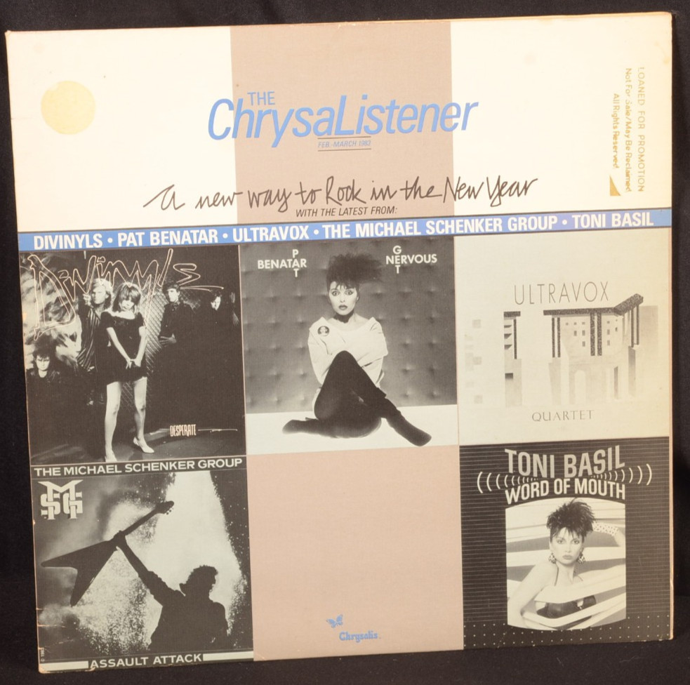 Chrysalis Chrysalistener Compilation Album Promo Lp Ultravox Pat Benitar Divinyl