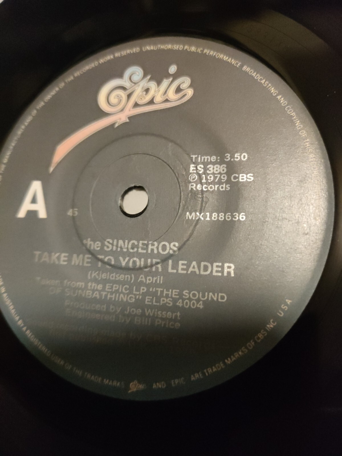 The Sinceros – Take Me To Your Leader. 7″ Single