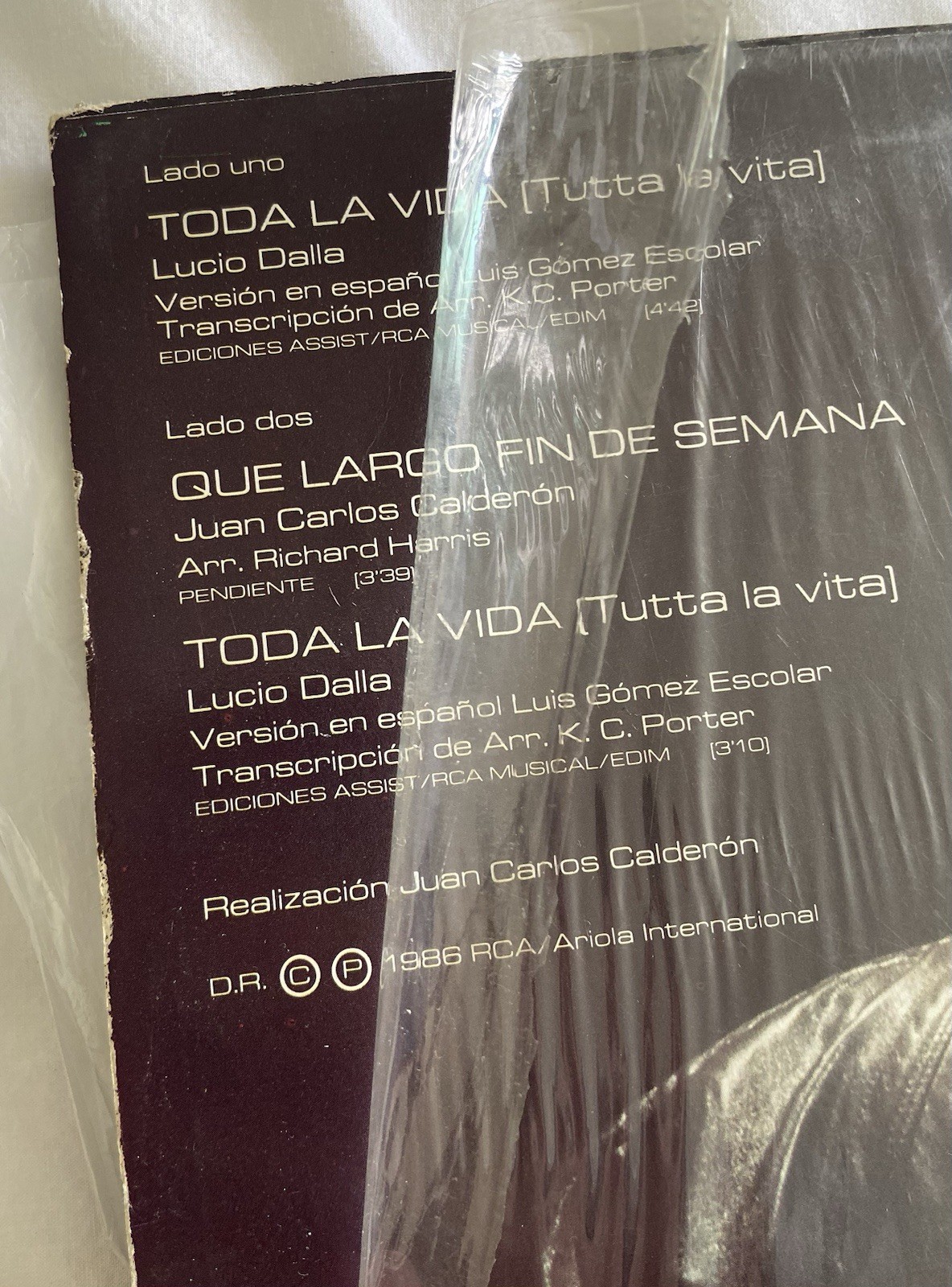 EMMANUEL Toda la vida 33 RPM LP NM Vinyl Shrink Wrap Caifanes, Miguel Bose 1986