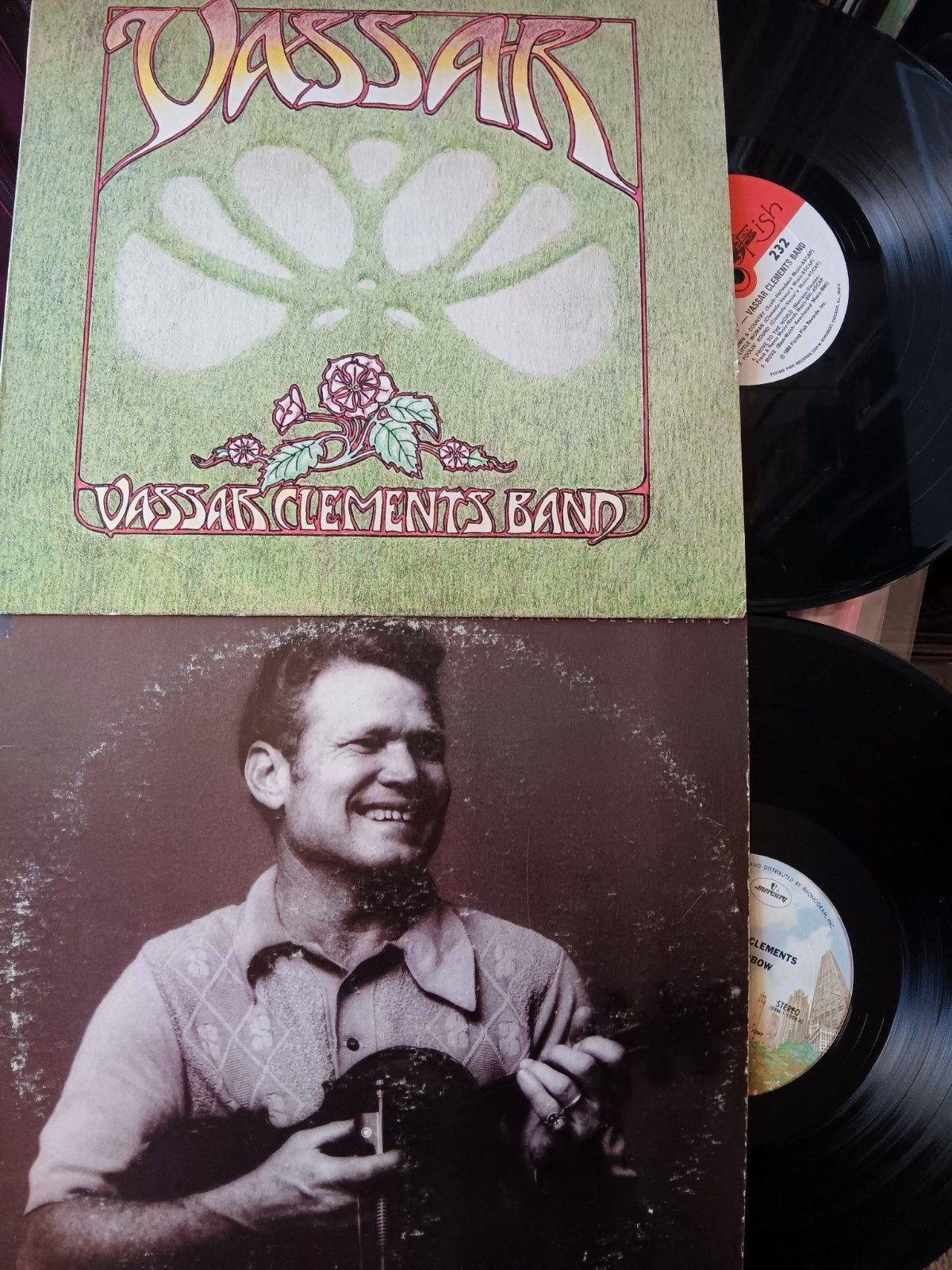 VASSAR CLEMENTS Superbow;Vassar 2 BLUEGRASS VINYL RECORD LP LOT