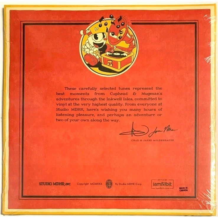 CUPHEAD – Game Soundtrack, 180 Gram 2LP BLACK VINYL Gatefold Jacket New & Sealed