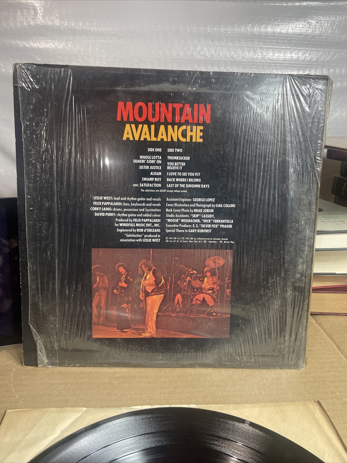 MOUNTAIN “AVALANCHE” LP 1974 WINDFALL / COLUMBIA KC-33088 ROCK USA