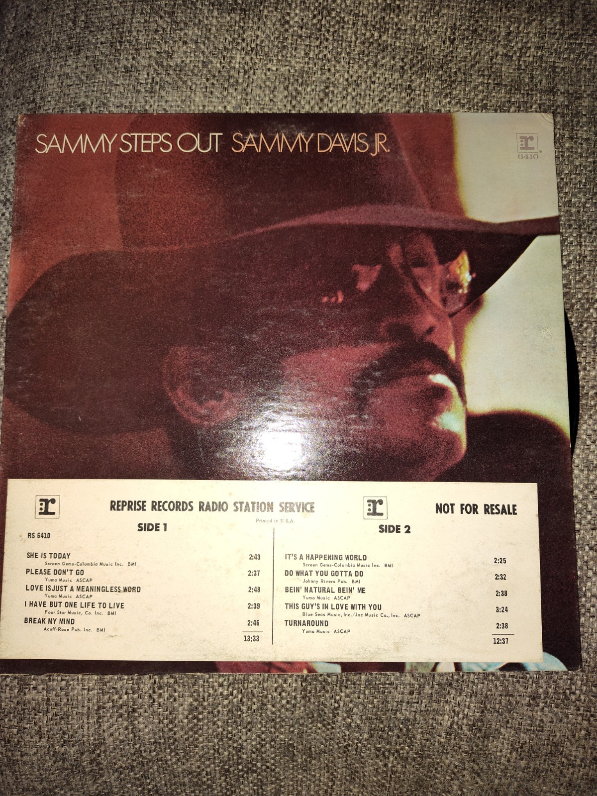 Sammy Steps Out, Sammy Davis Jr. White Label Promo.