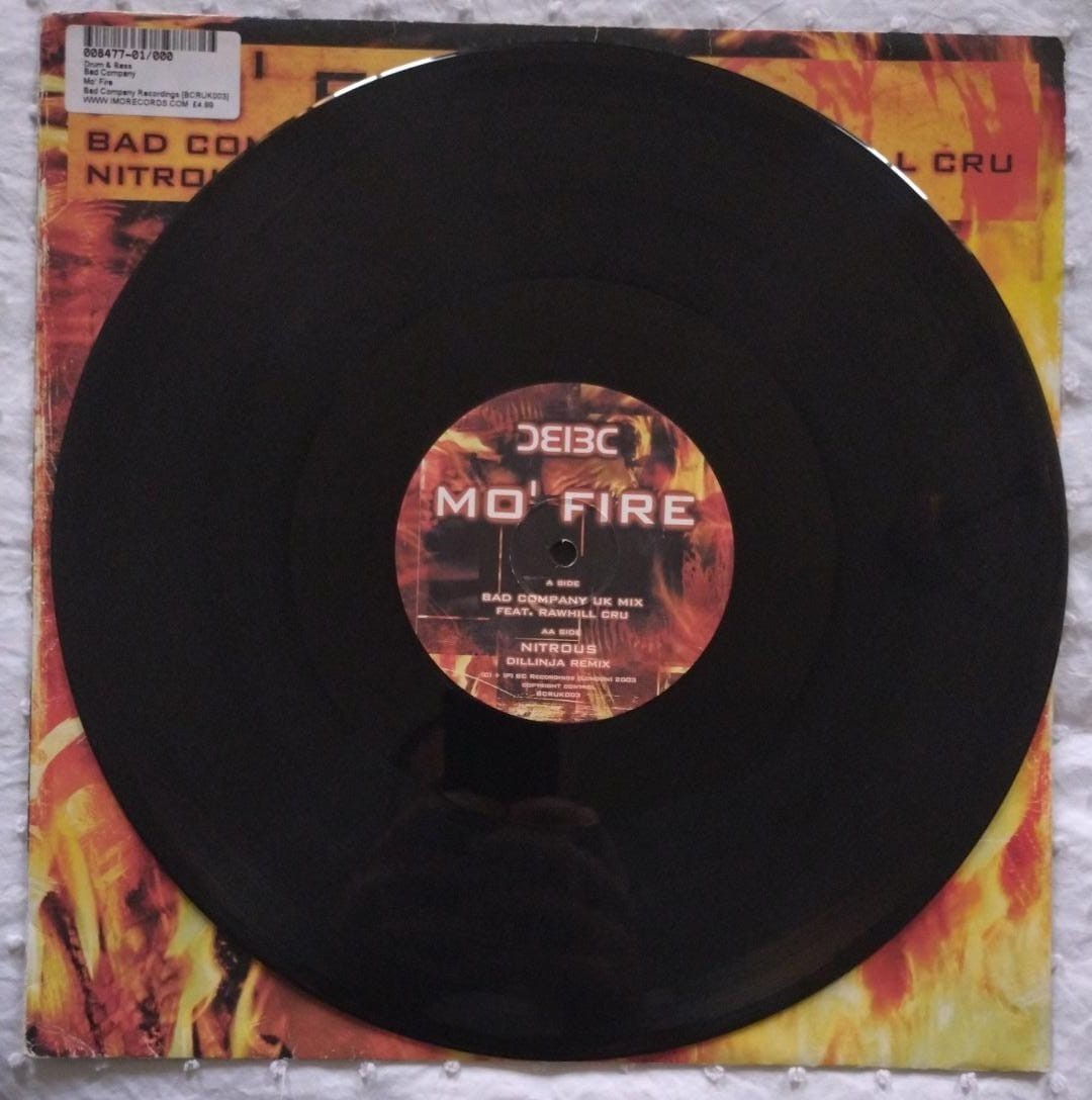 Rawhill Cru / Bad Company – Mo’ Fire / Nitrous (Remixes) 12″ Vinyl Record DNB