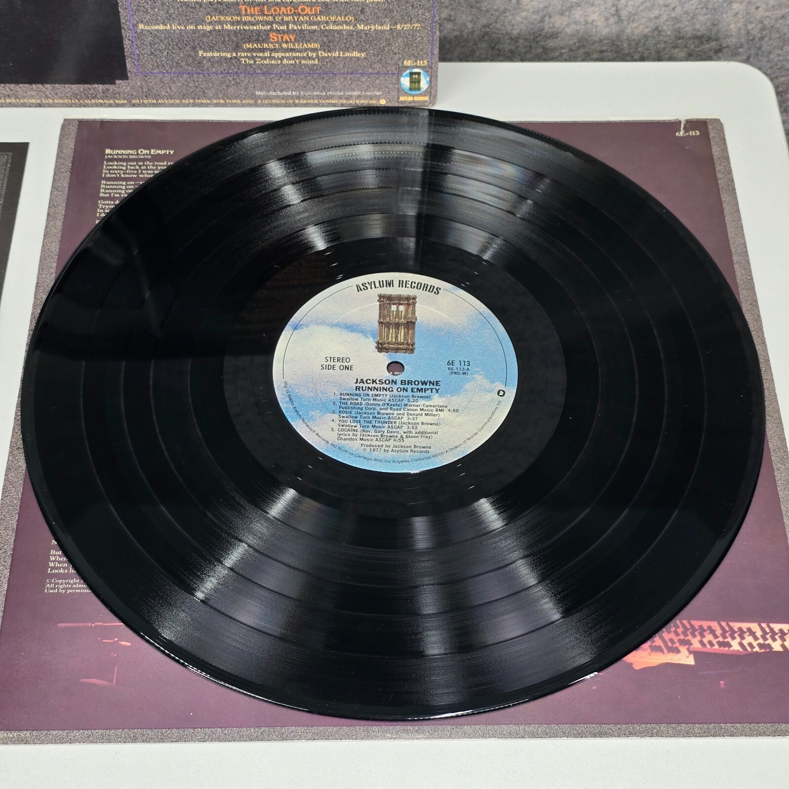 Jackson Browne – Running On Empty – 1977 – 12″ Vinyl Record LP – EX