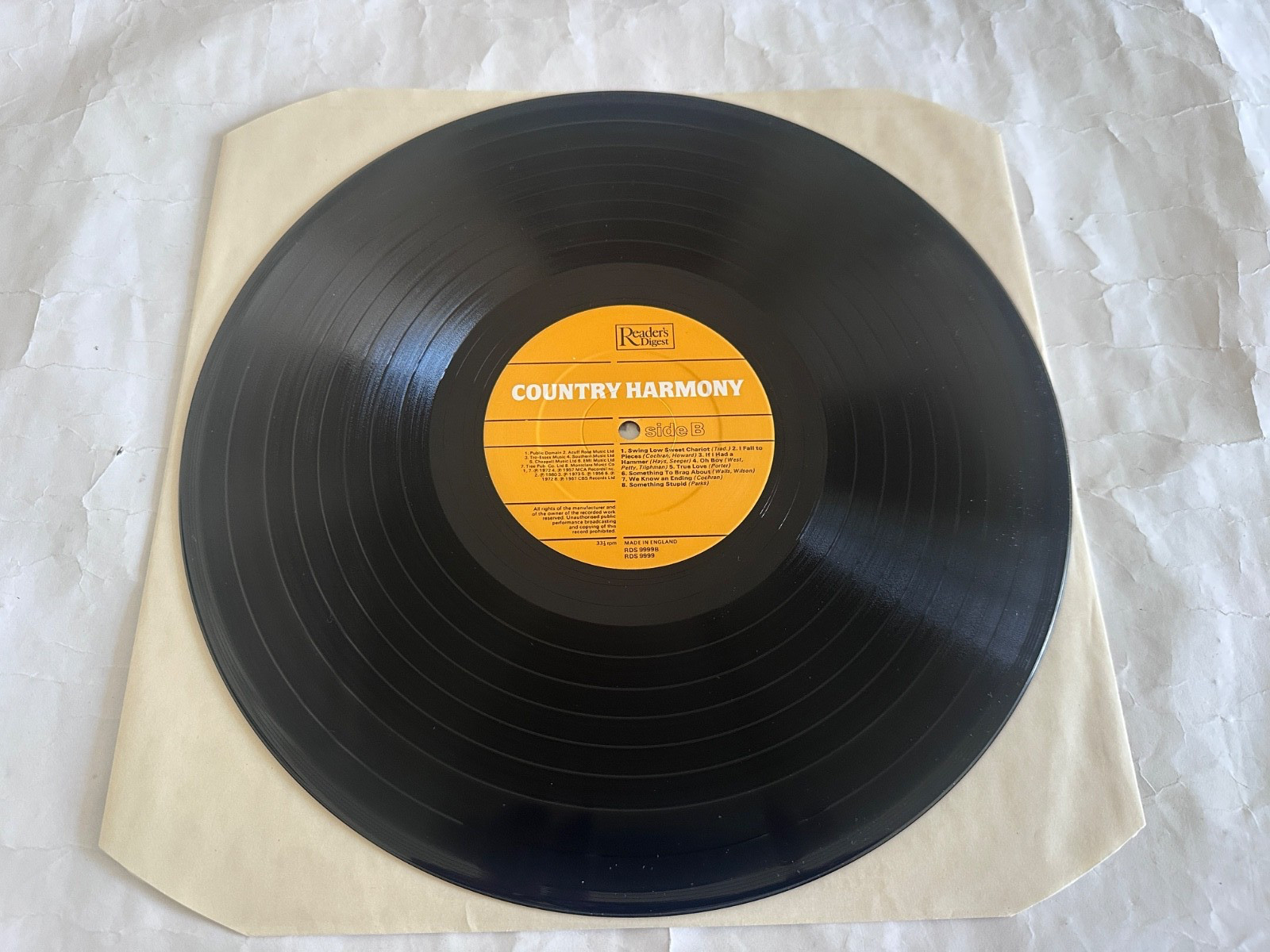 Country Harmony – Various Artists – Reader’s Digest – RDS 9999 – Vinyl LP
