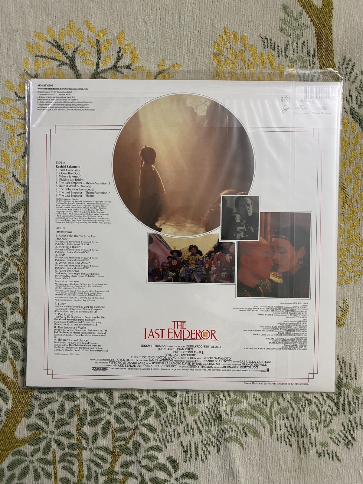 The Last Emperor 2021 vinyl soundtrack includes insert with pics & liner notes