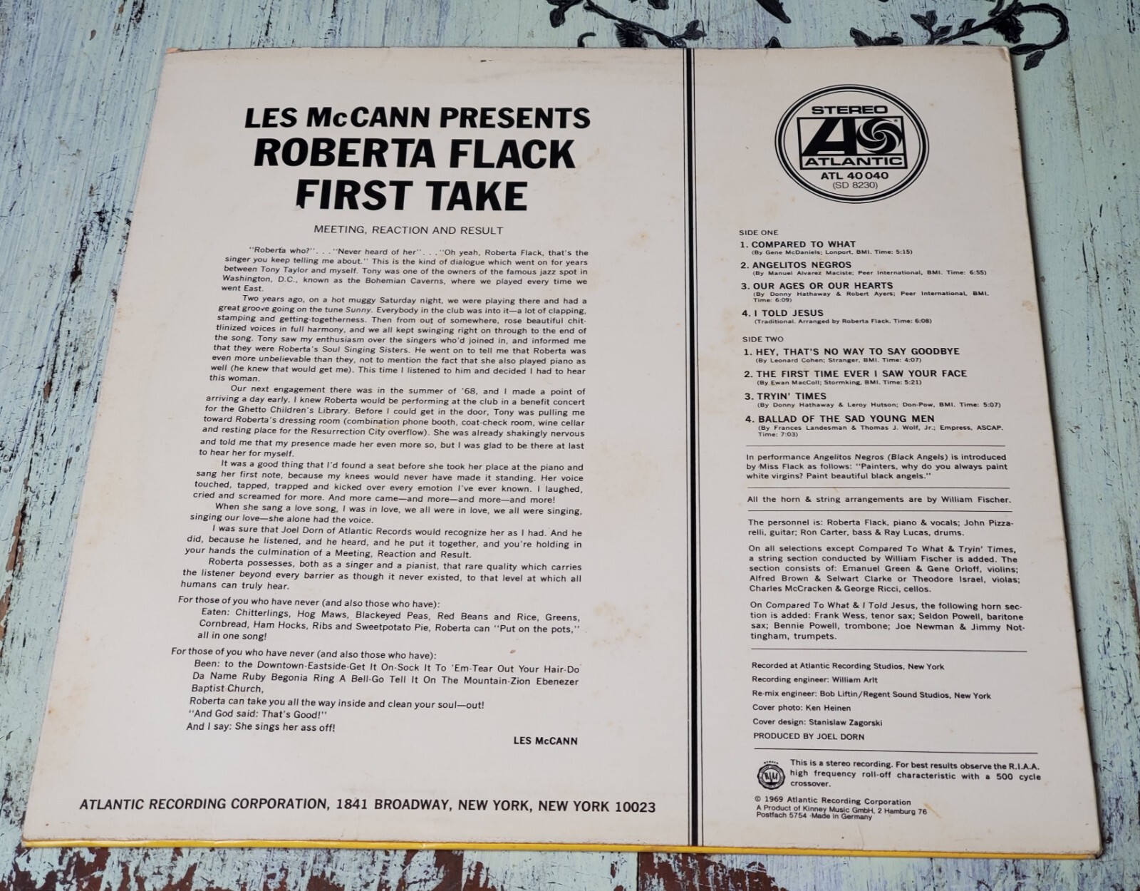 VG Roberta Flack – First Take (1972) Atlantic ‎– ATL 40 040 Vinyl, LP, Germany