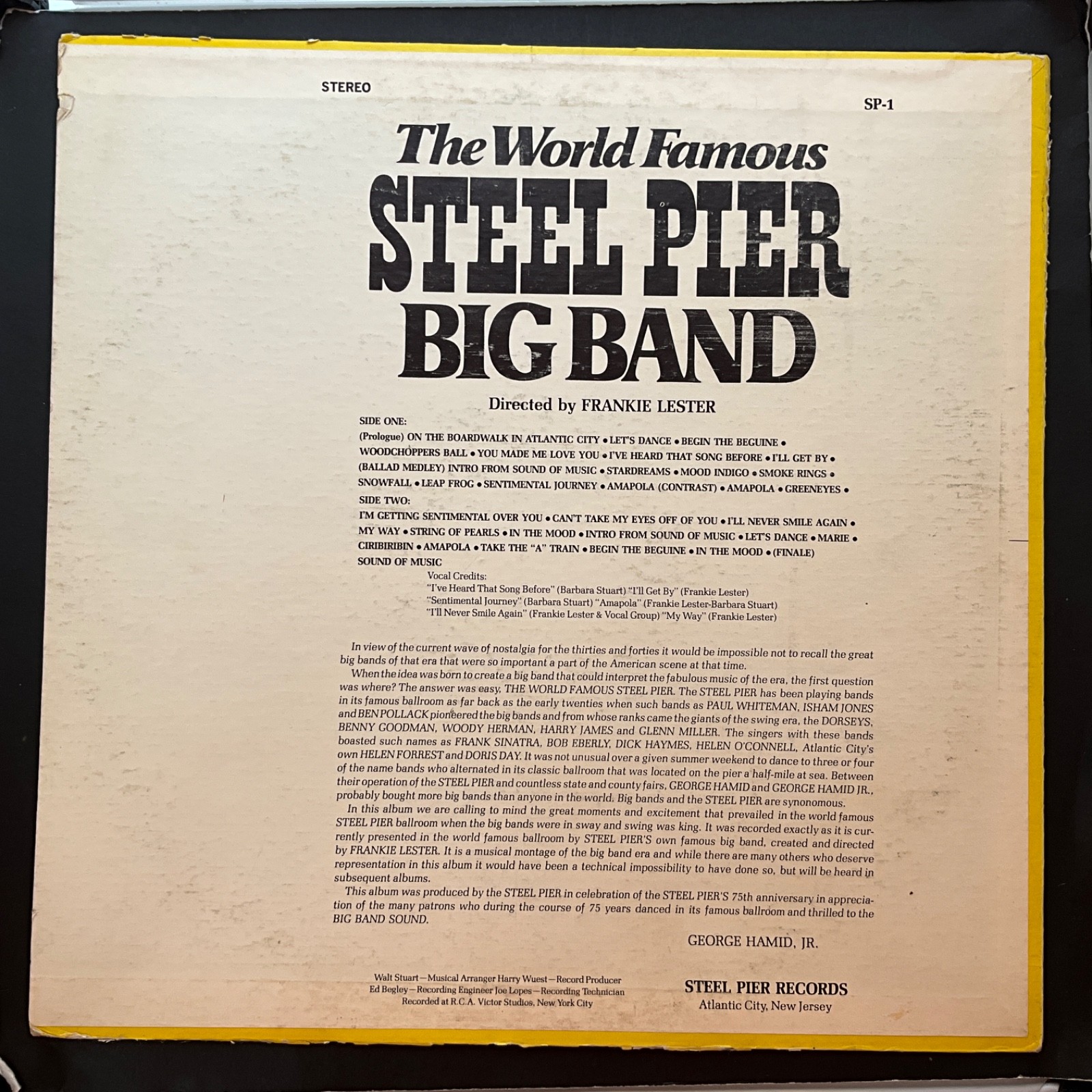 Frankie Lester, The World Famous Steel Pier Big Band, Vinyl LP