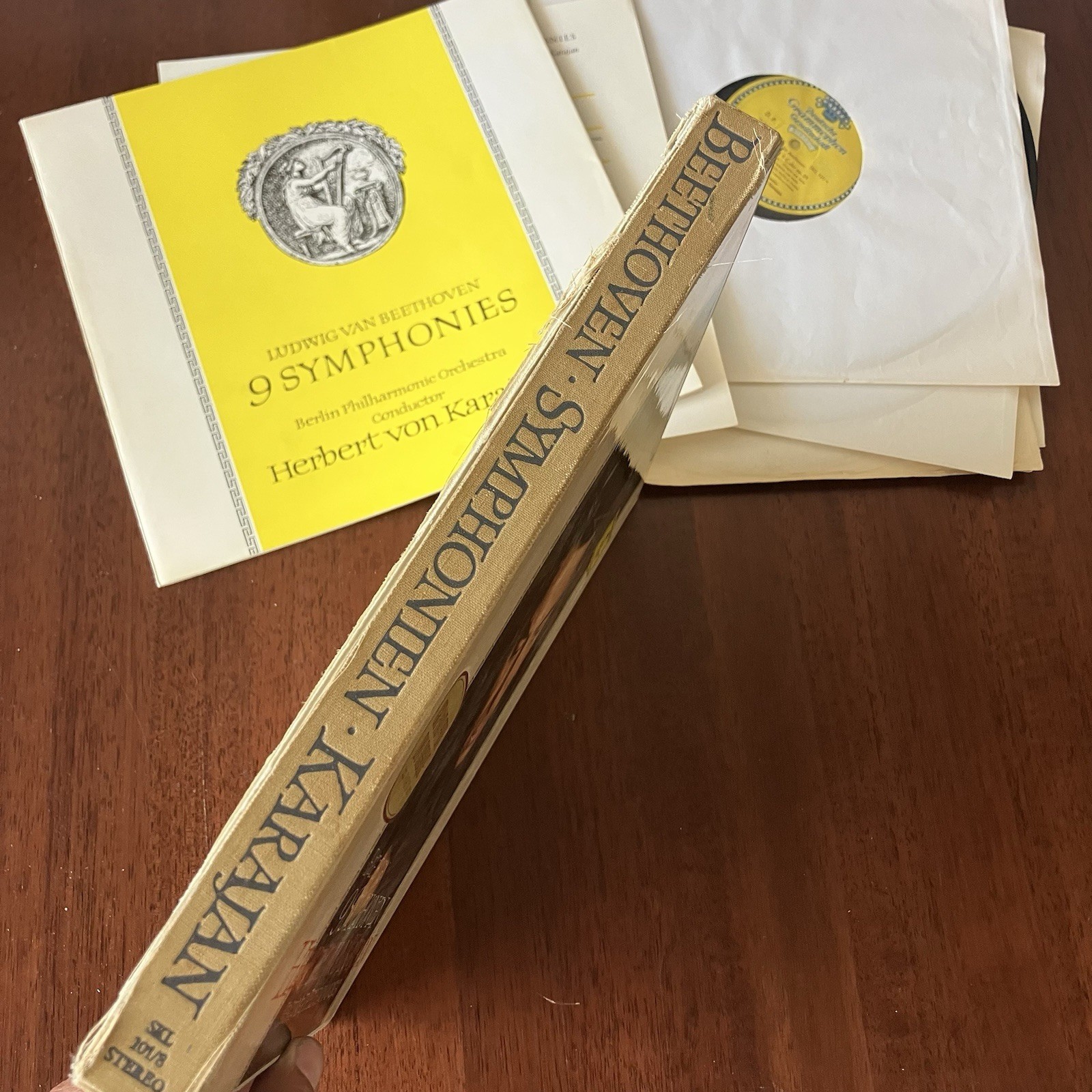 Beethoven Ninth Symphony Box Set Deutsche Grammophon Karajan Big Tulips EX