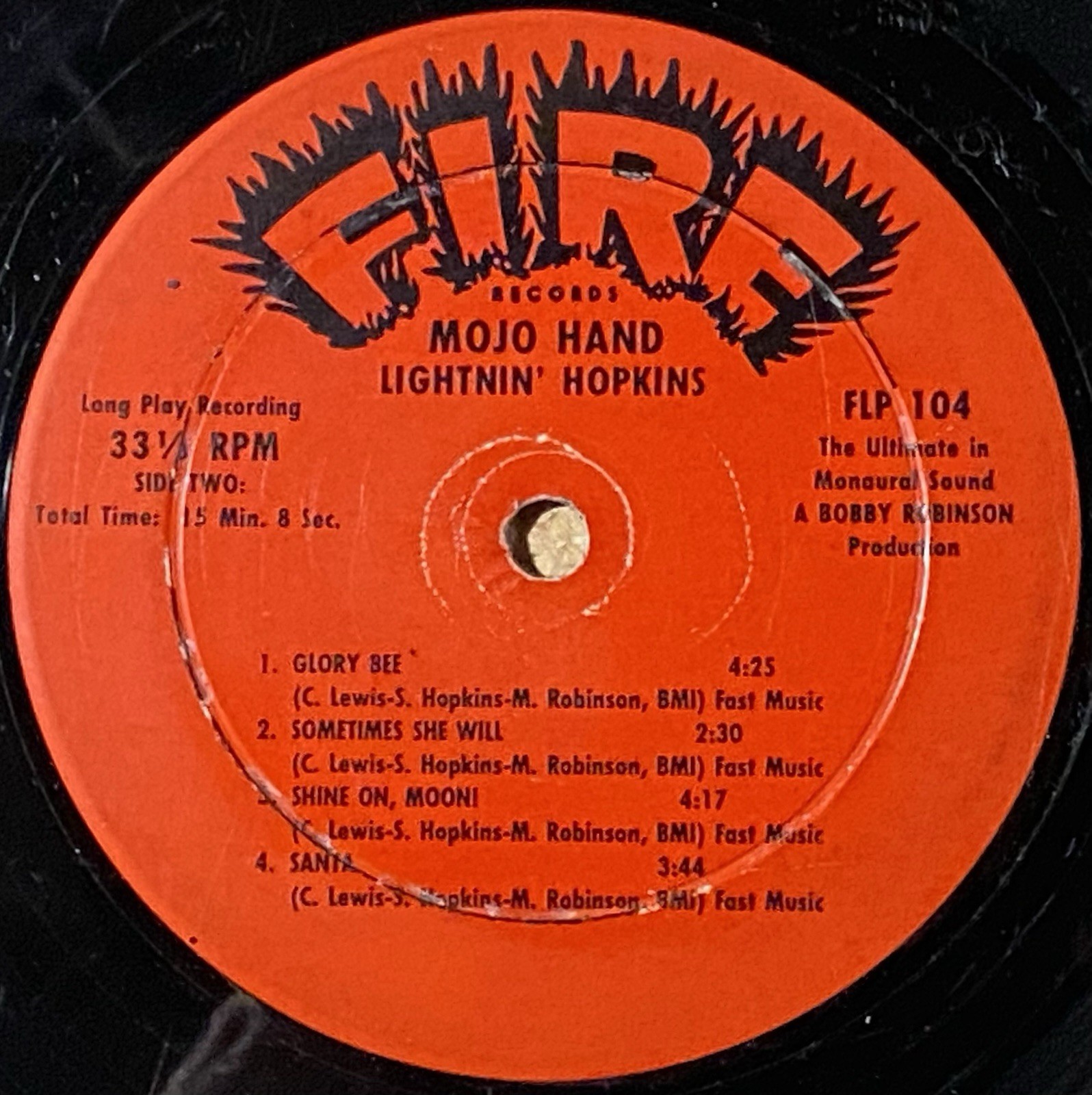 Lightnin Hopkins-Mojo Hand original 1962 Fire FLP-104 mono LP Record Texas Blues