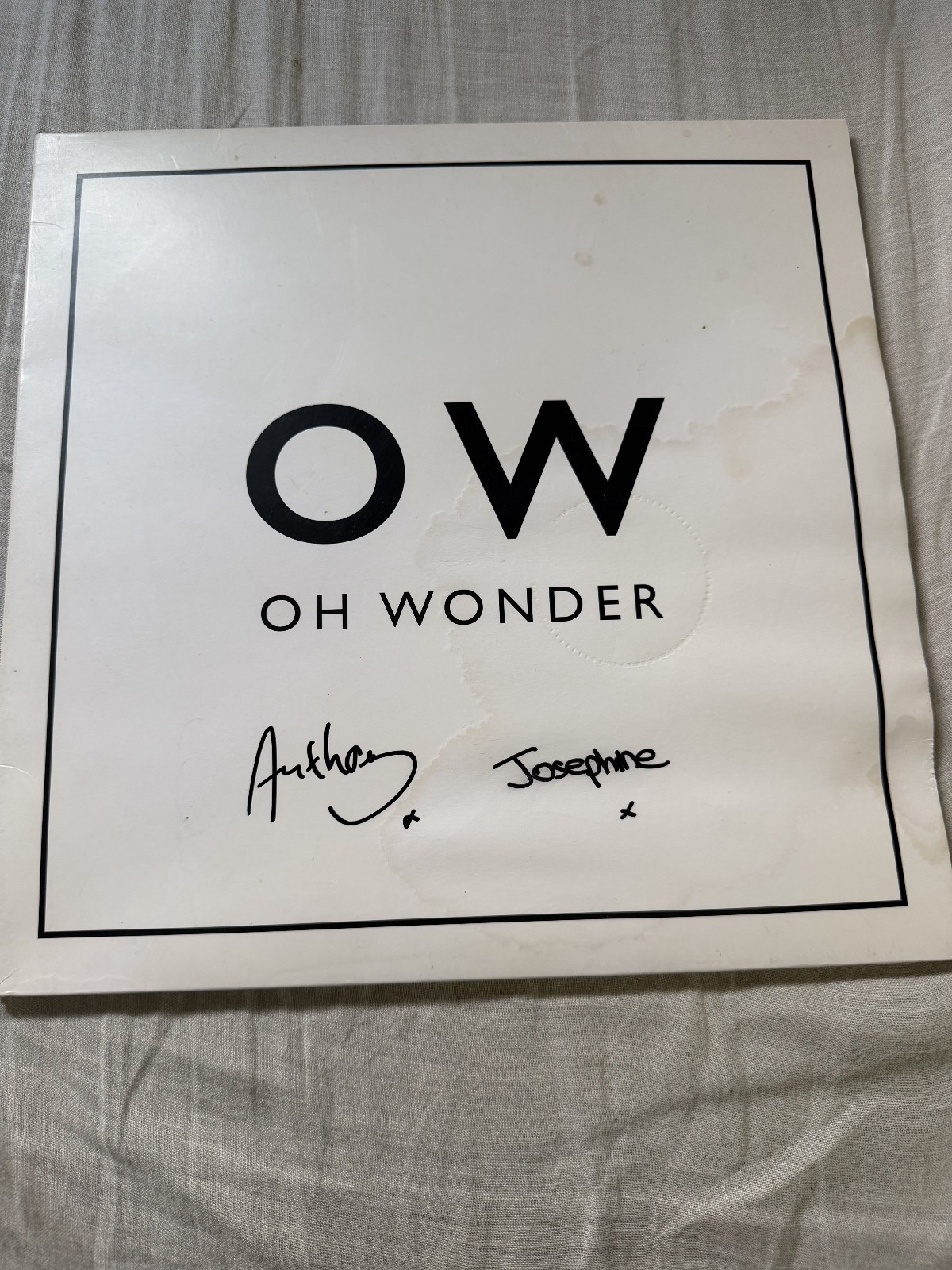DAMAGED – Oh Wonder Self-Titled Album white Vinyl Record SIGNED Autographed READ