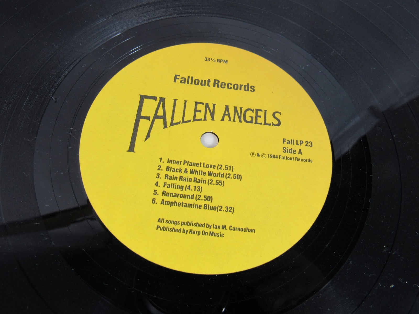 Fallen Angels – Self Titled 1984 12″ Vinyl LP ( FALL LP23 ) Glam Punk Rock