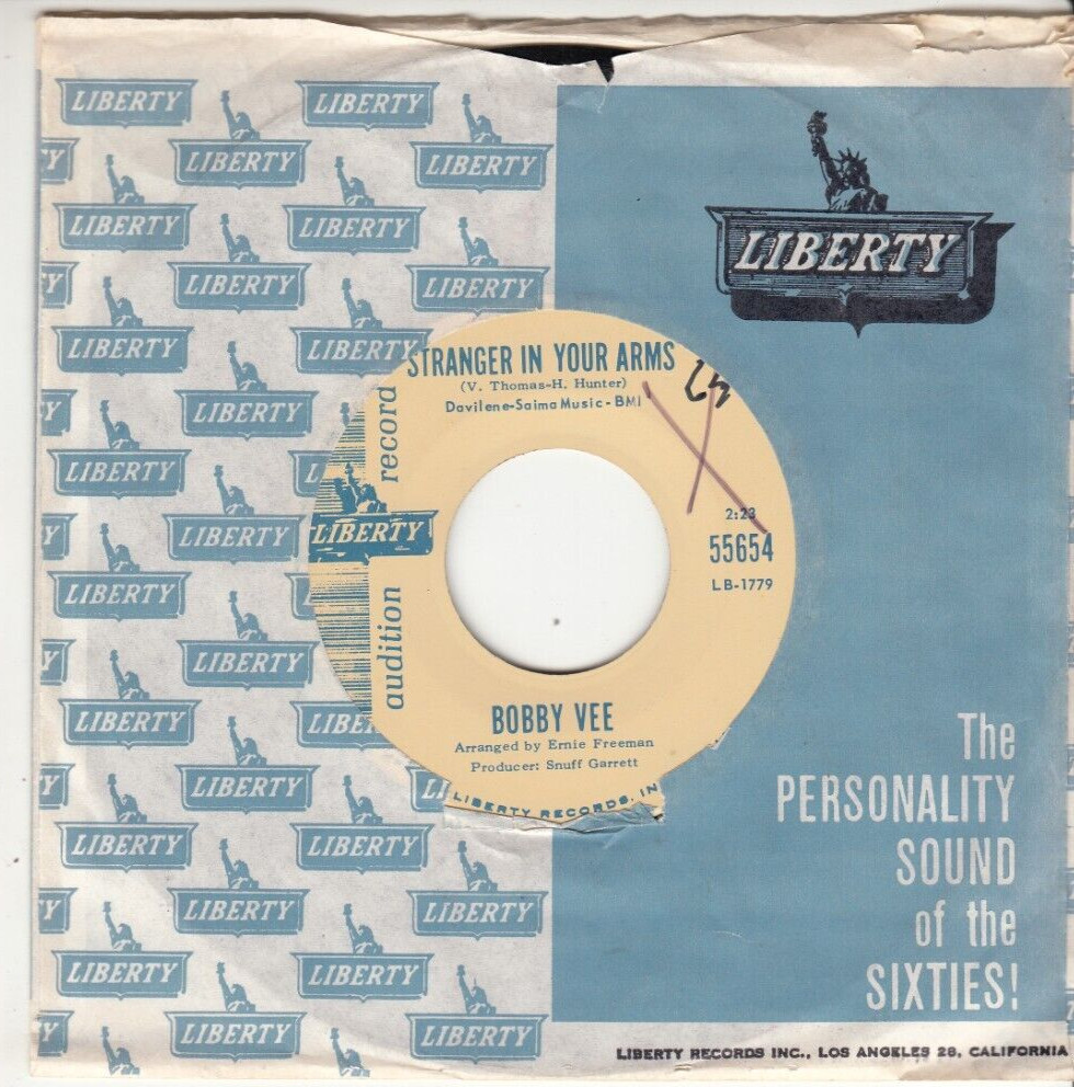 BOBBY VEE – STANGER IN YOUR ARMS/1963 – PROMO LIBERTY RECORDS 45