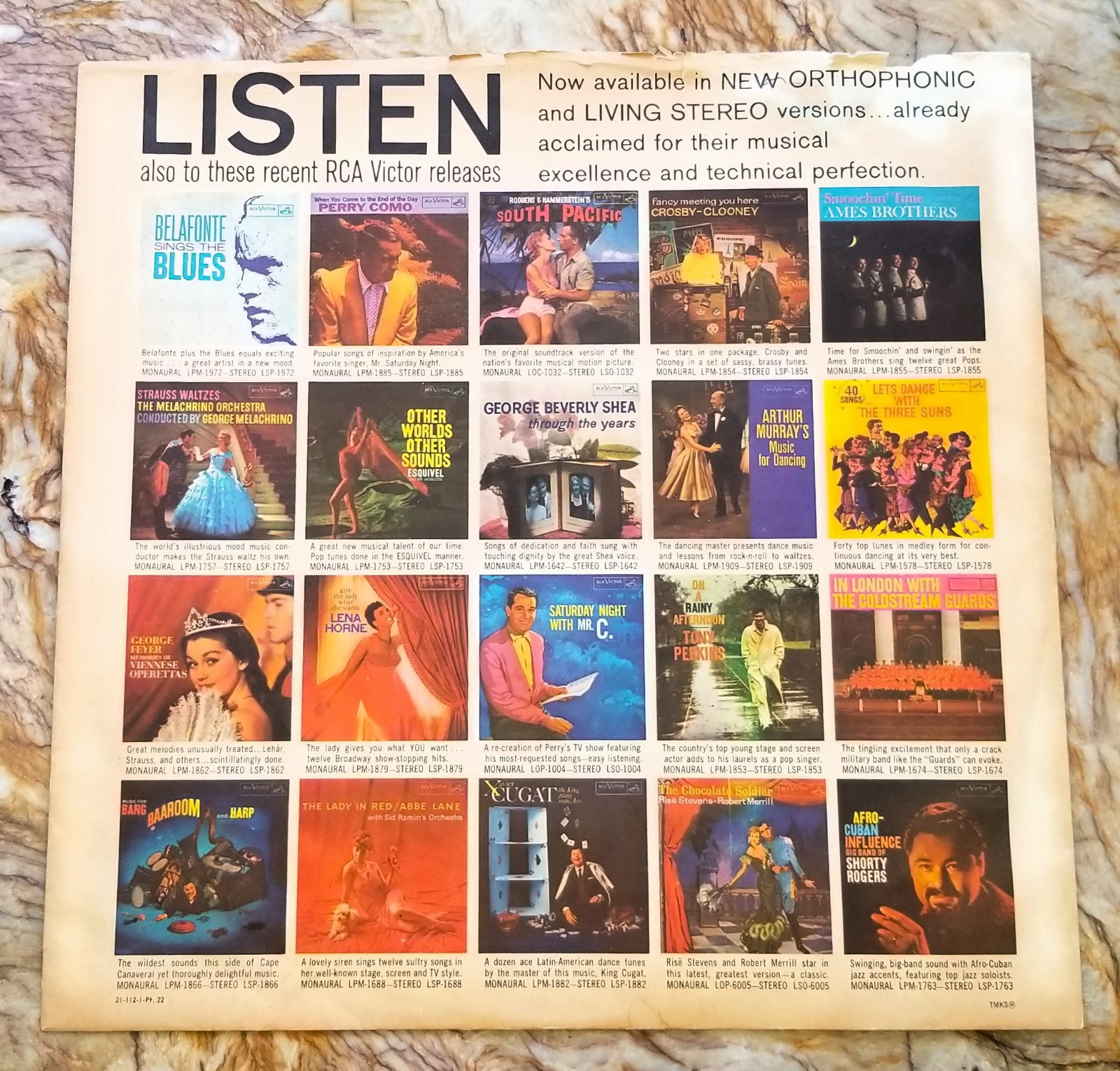 1958 era RCA Victor / What Is Stereophonic – Paper Record SLEEVE ONLY No vinyl