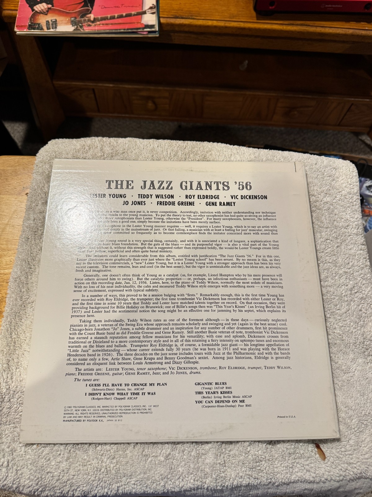 The Jazz Giants ’56 LP – GOOD CONDITION!!!!!