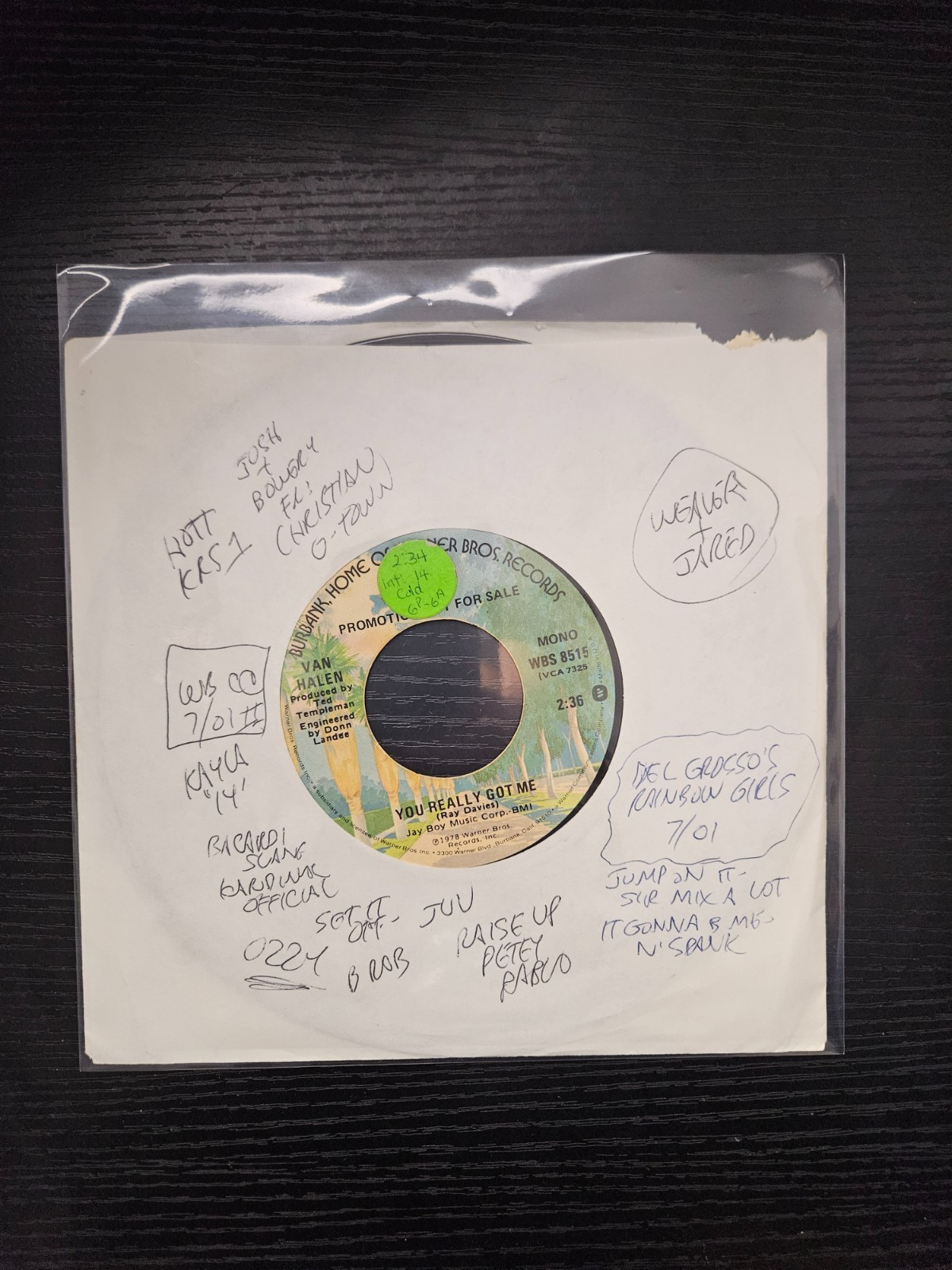 Van Halen, You Really Got Me, 1978 Warner Bros. Mono/Stereo Hard Rock Promo