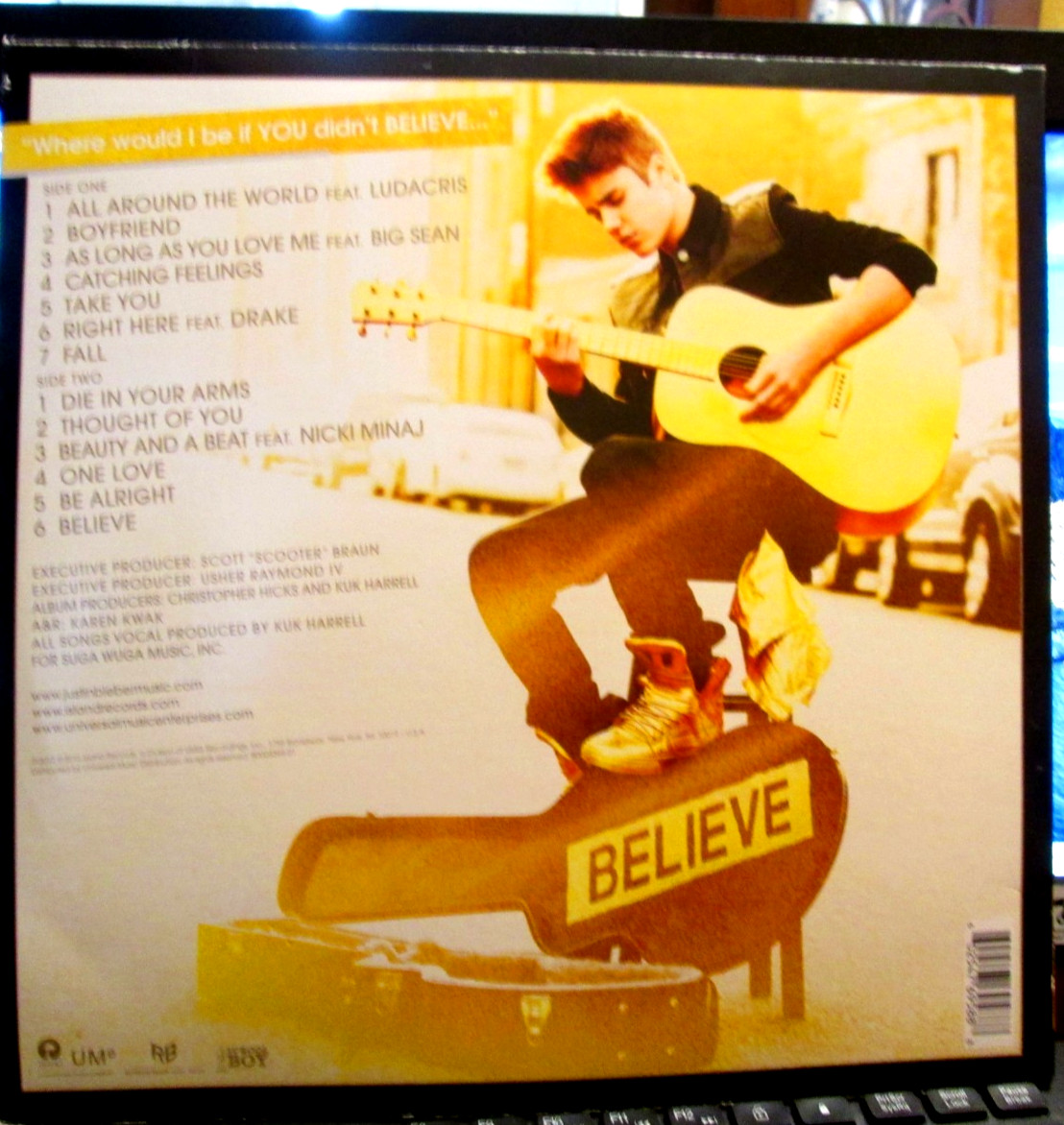 Justin Bieber: Believe 2016 Electronic Hip Hop Funk Pop Original Vinyl Record