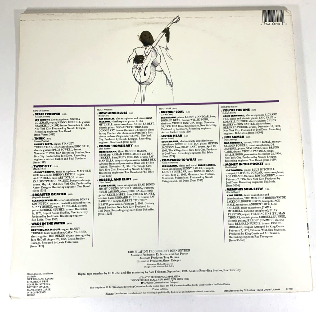Atlantic Jazz Soul 2LP Gatefold 1986 Various Artists Vinyl MINT CRC Press