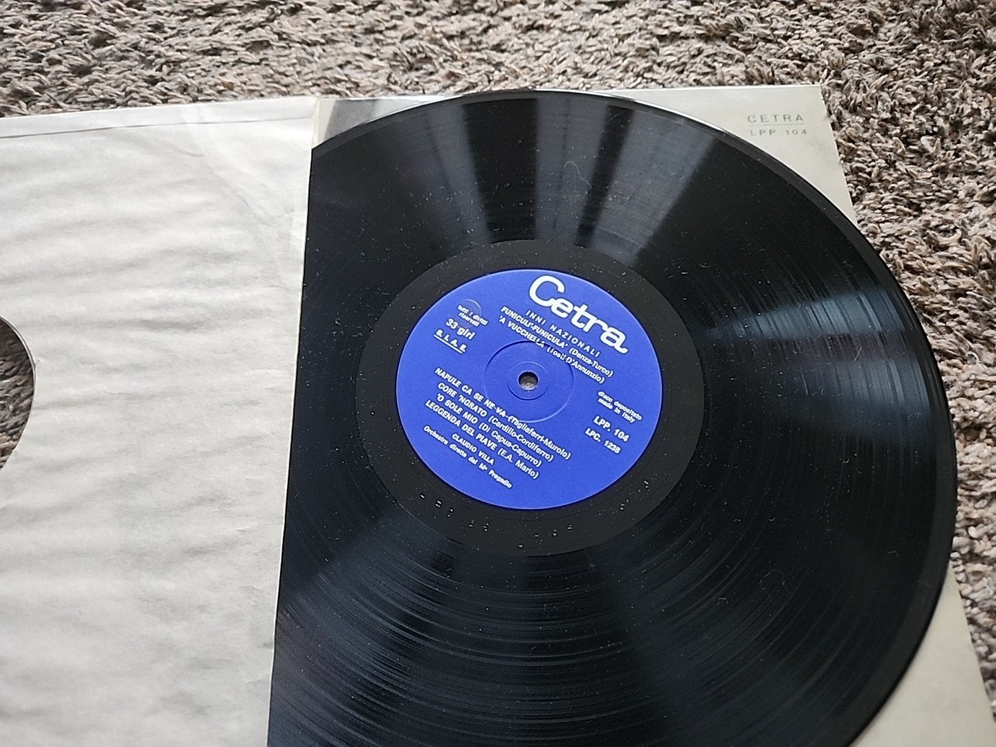 CLAUDIO VILLA LP CONCERTO ALLA CARNEGIE HALL 1961 CETRA LPP 104