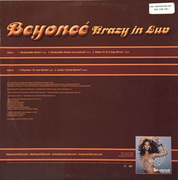 Beyonce – Krazy In Luv – Vinyl Record 12 – K4593z