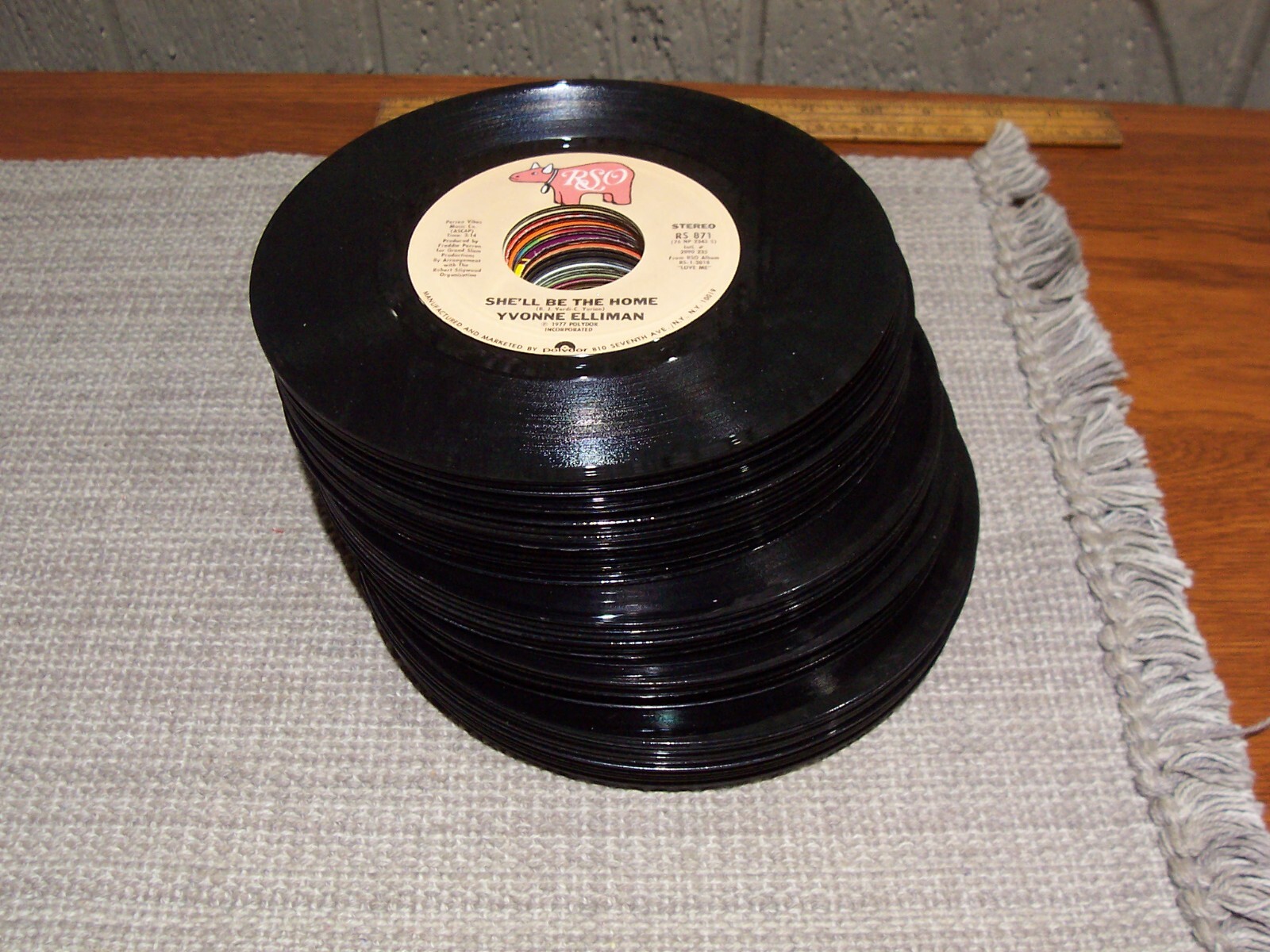 44 Assorted Artists Rock 7 Inch 45 RPM Records Mid 70’s to Early 80’s No Jackets