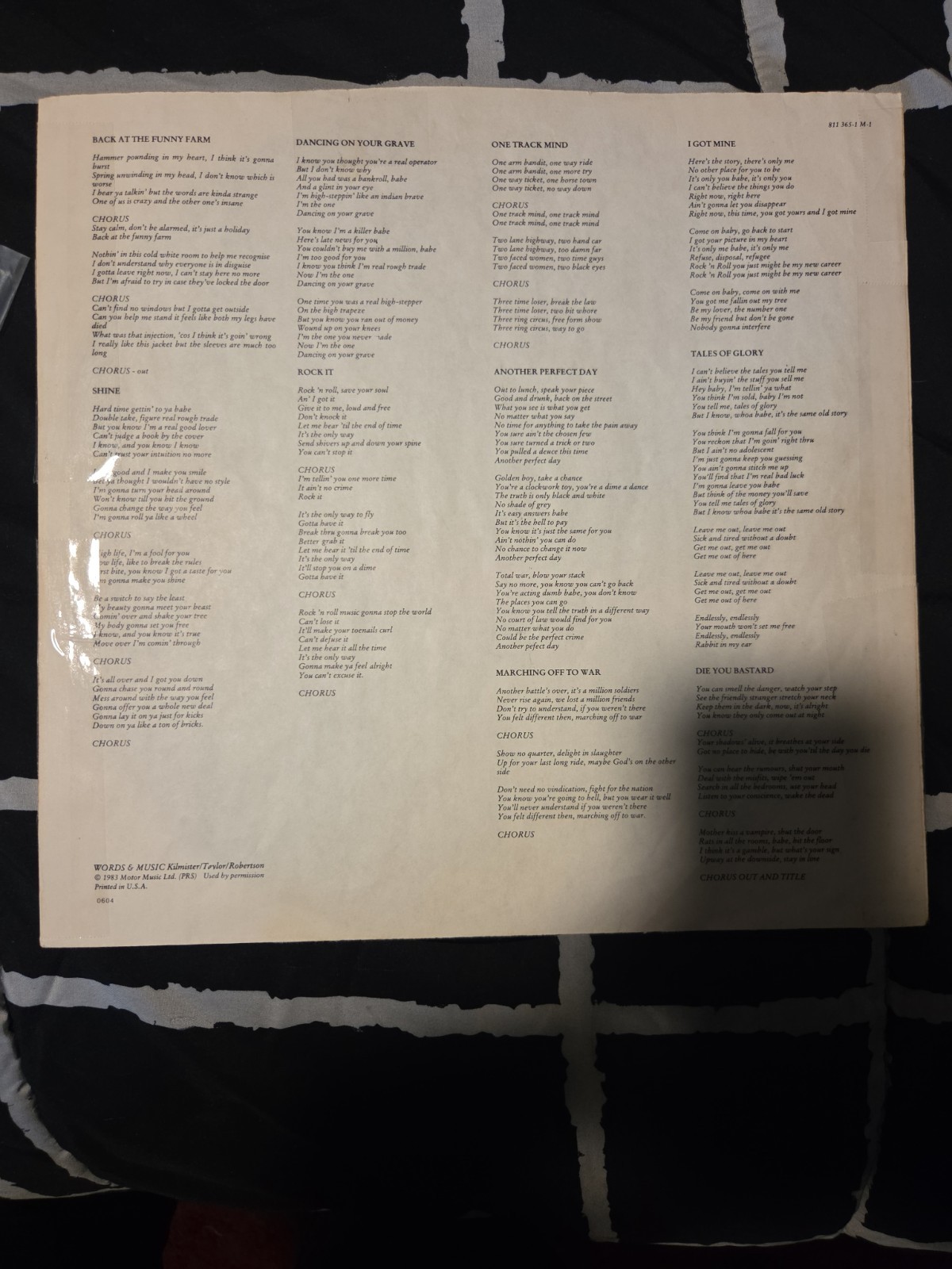 Motorhead: Another Perfect Day (Vinyl LP 1983 Mercury Bronze) Rock Metal VG