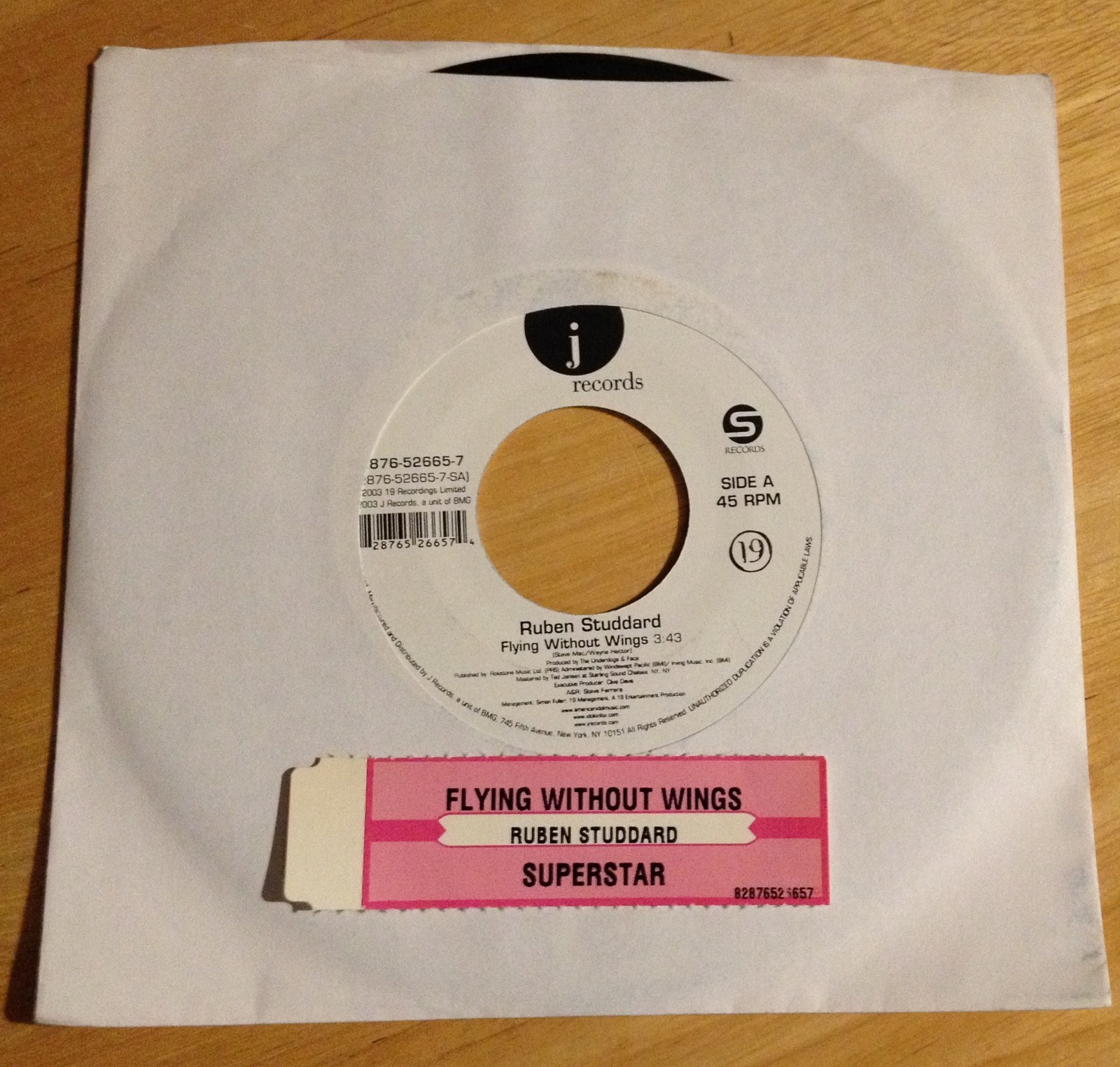 Ruben Studdard 45 Flying Without Wings / Superstar w/ts NM