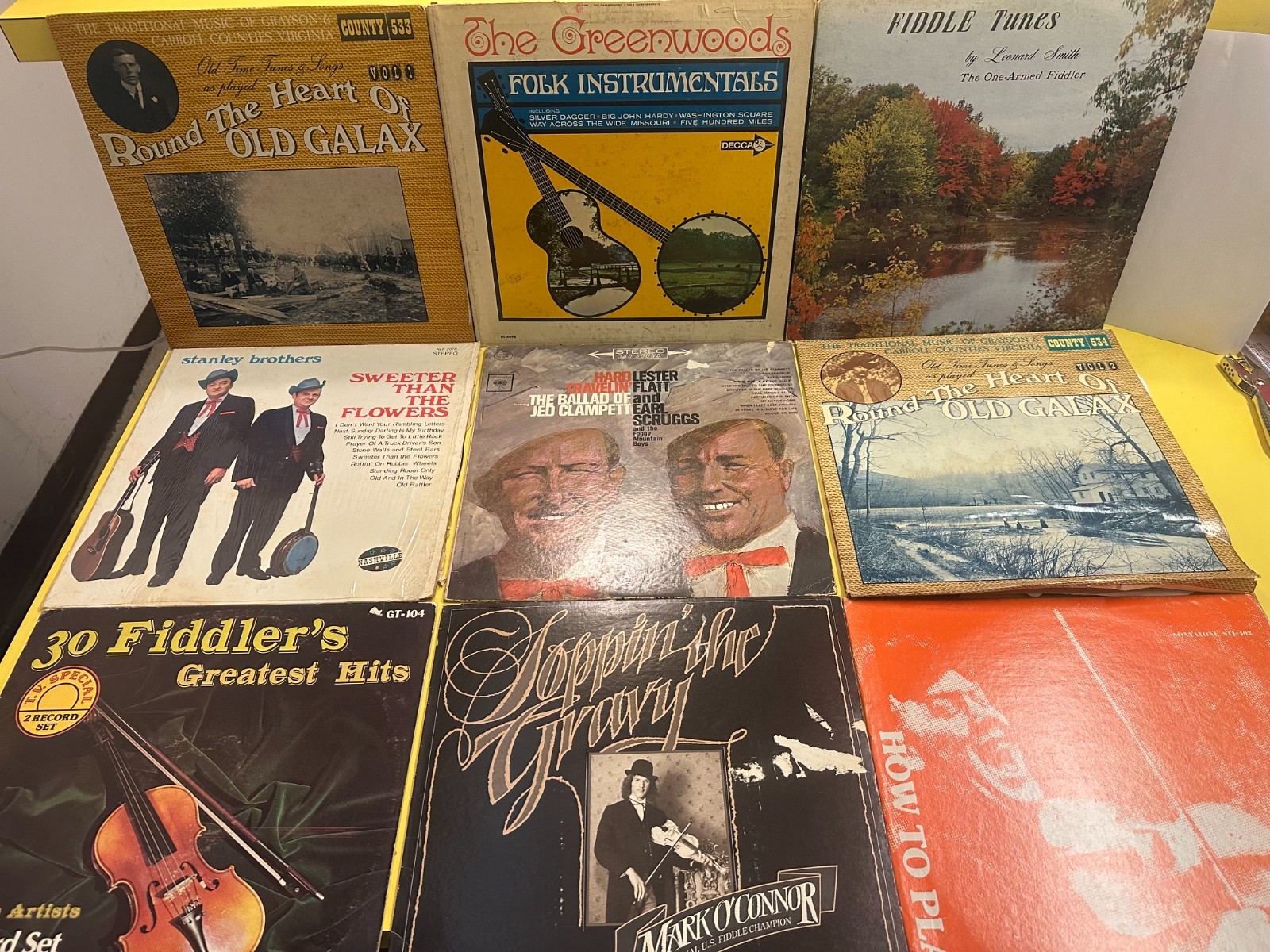 Lot of 9 Bluegrass LP Vinyl Records