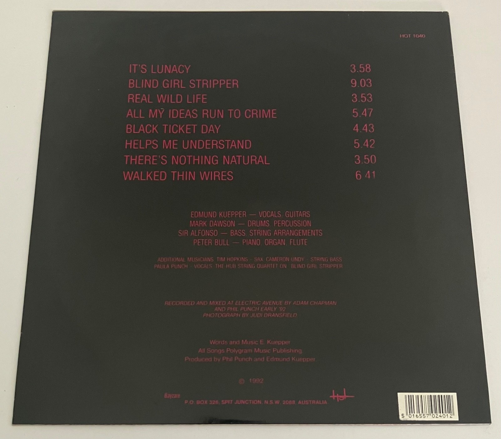 Ed Kuepper ‎Vinyl Record Black Ticket Day LP UK Press 1992