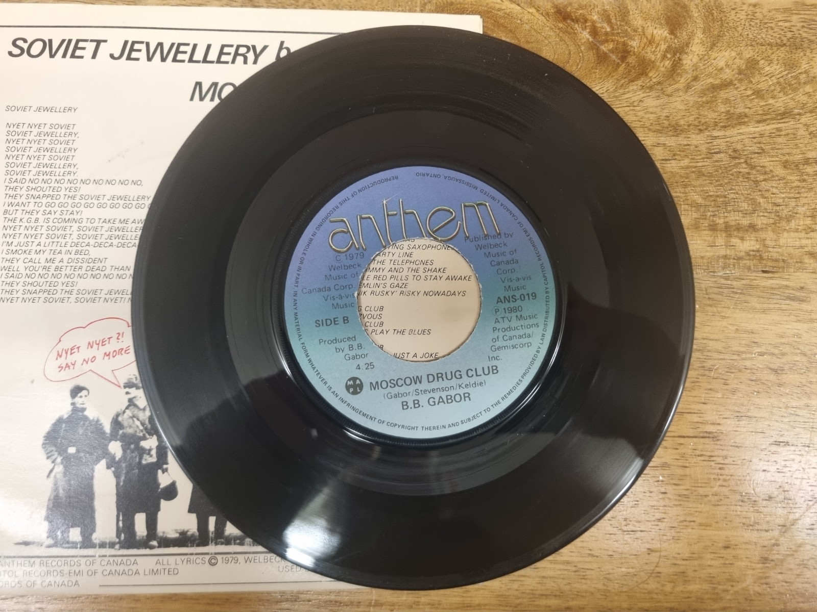 B.B. Gabor – Nyet Nyet Soviet 1980 7” Anthem – ANS-019 New Wave Canada