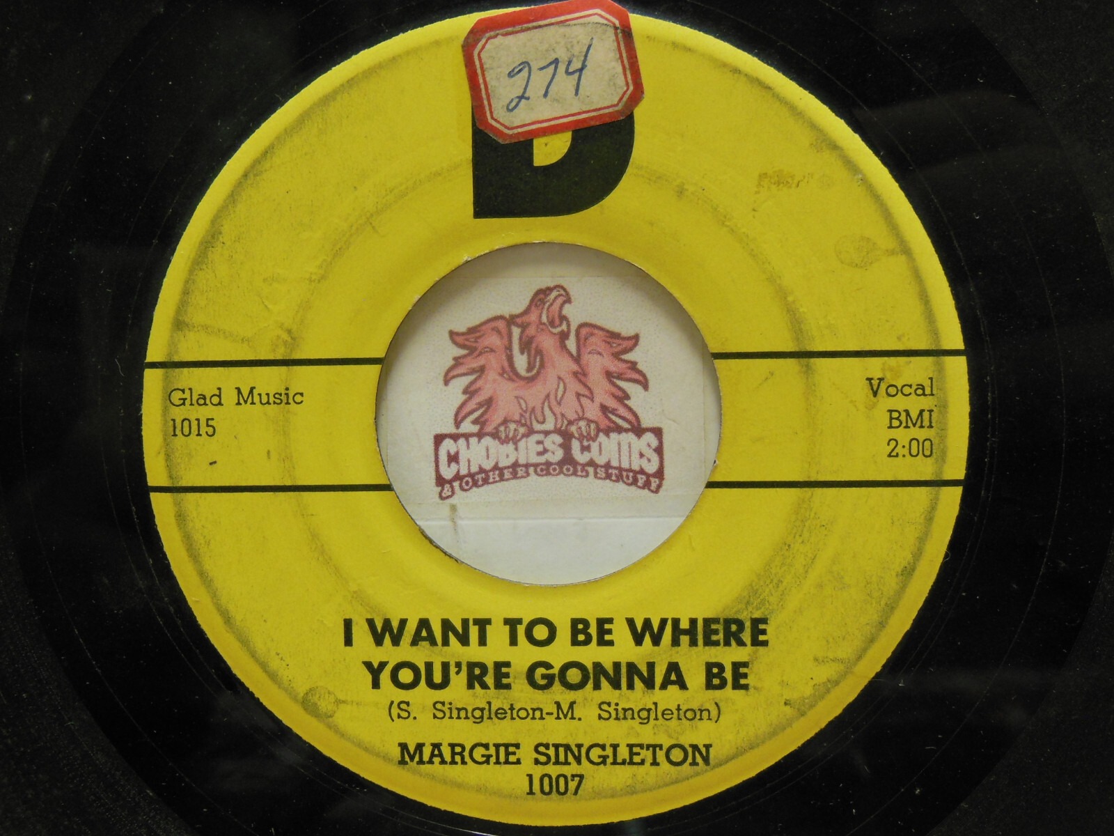Margie Singleton – Shattered Kingdom / I Want To Be Where, 45 RPM Fair/Low (15F)