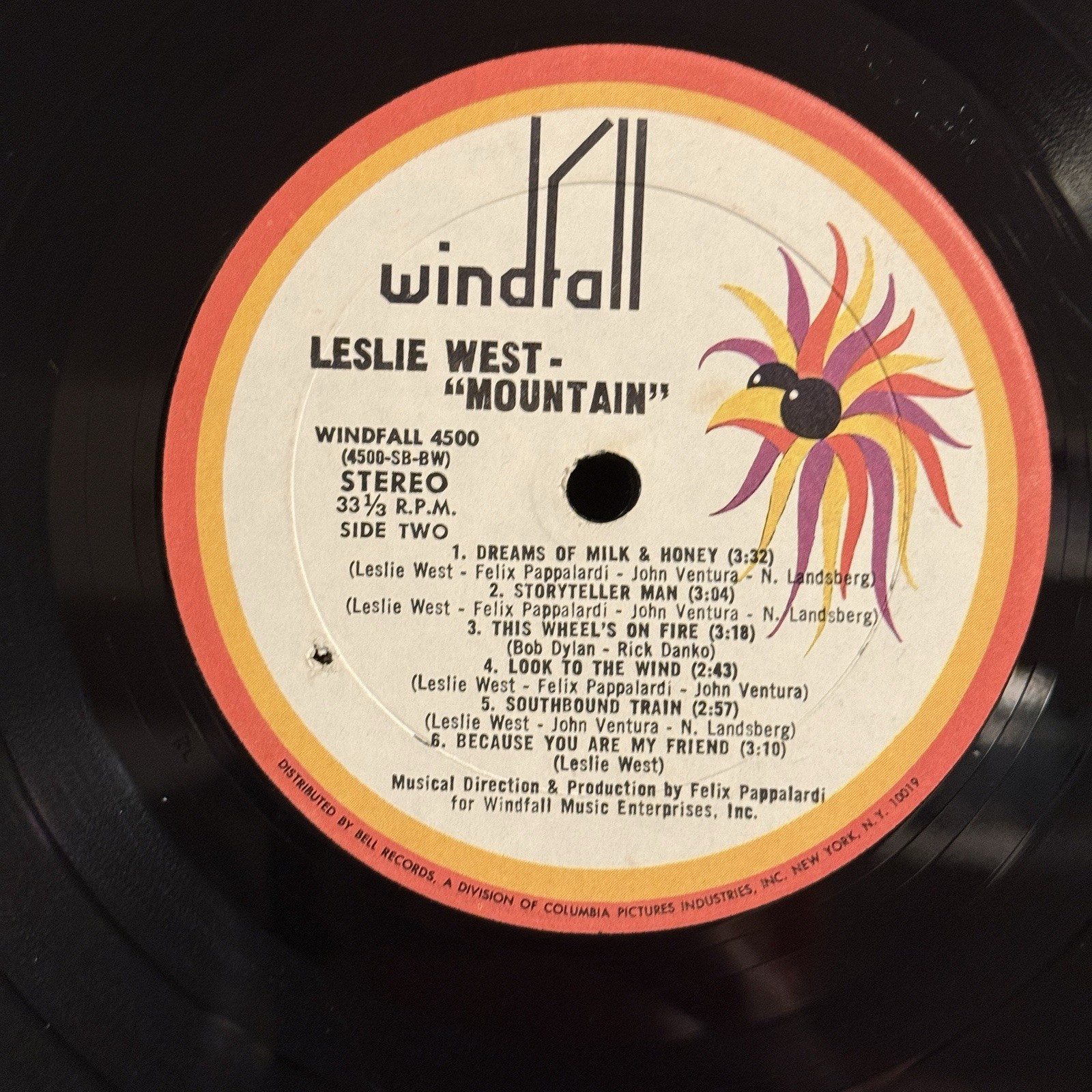 LESLIE WEST Mountain 1969 Windfall 1st Press BOB LUDWIG (RL SS) 4500 VG+