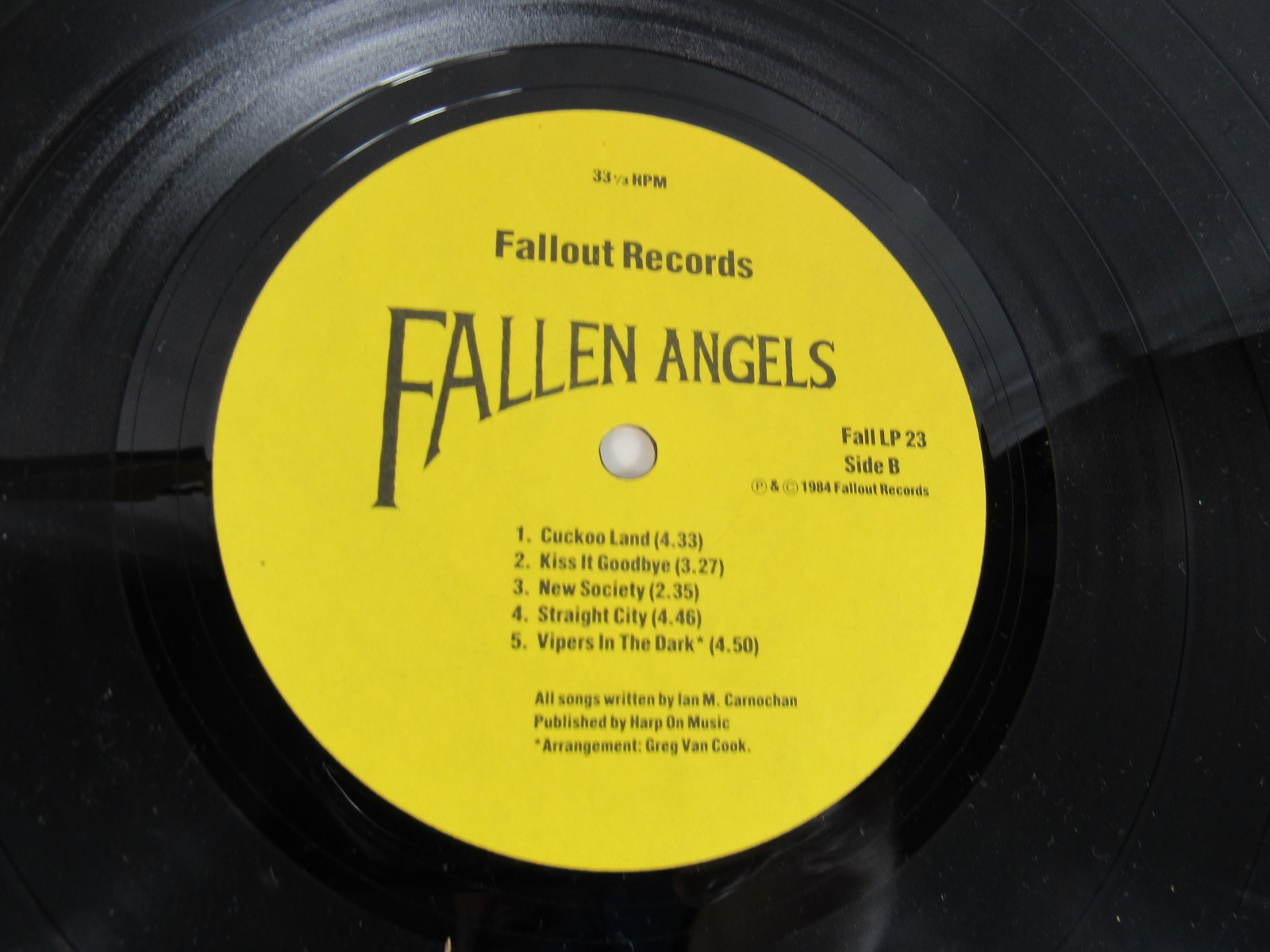 Fallen Angels – Self Titled 1984 12″ Vinyl LP ( FALL LP23 ) Glam Punk Rock