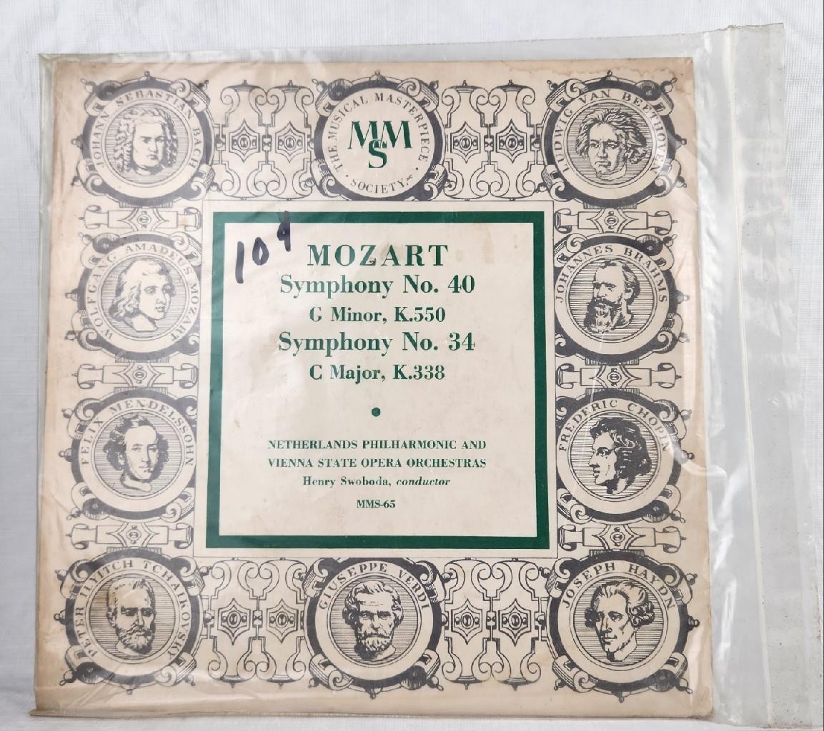 MMS-65 Mozart Symphony No. 40 G Minor K.550 & 34 C Major K.338 10″ Vinyl LP