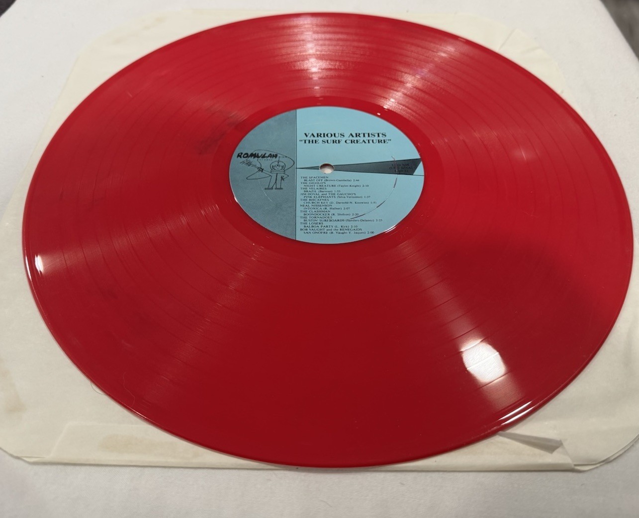 Various Artists The Surf Creature LP Romulan Records UFO X05 Red Vinyl