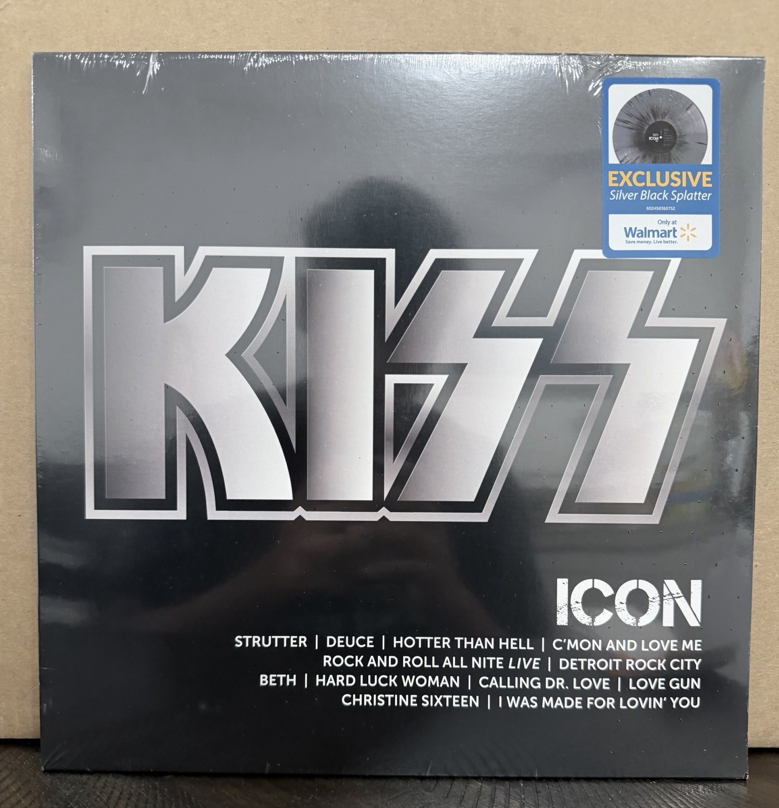 KISS: ICON Walmart Exclusive Silver Black Splatter Lp Vinyl New Sealed