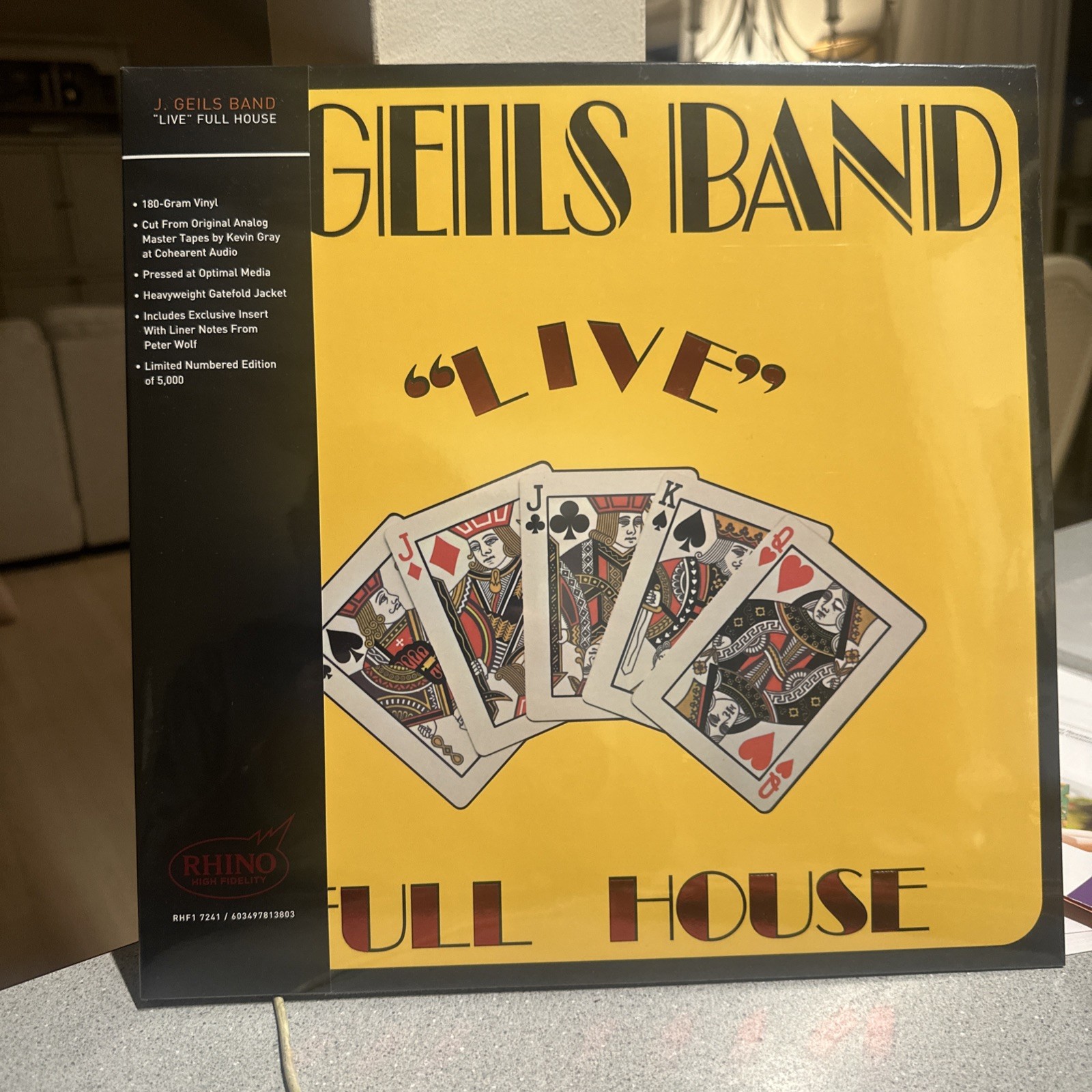 J. Geils Band “Live” Full House Rhino Limited Numbered Edition 180gm Vinyl New