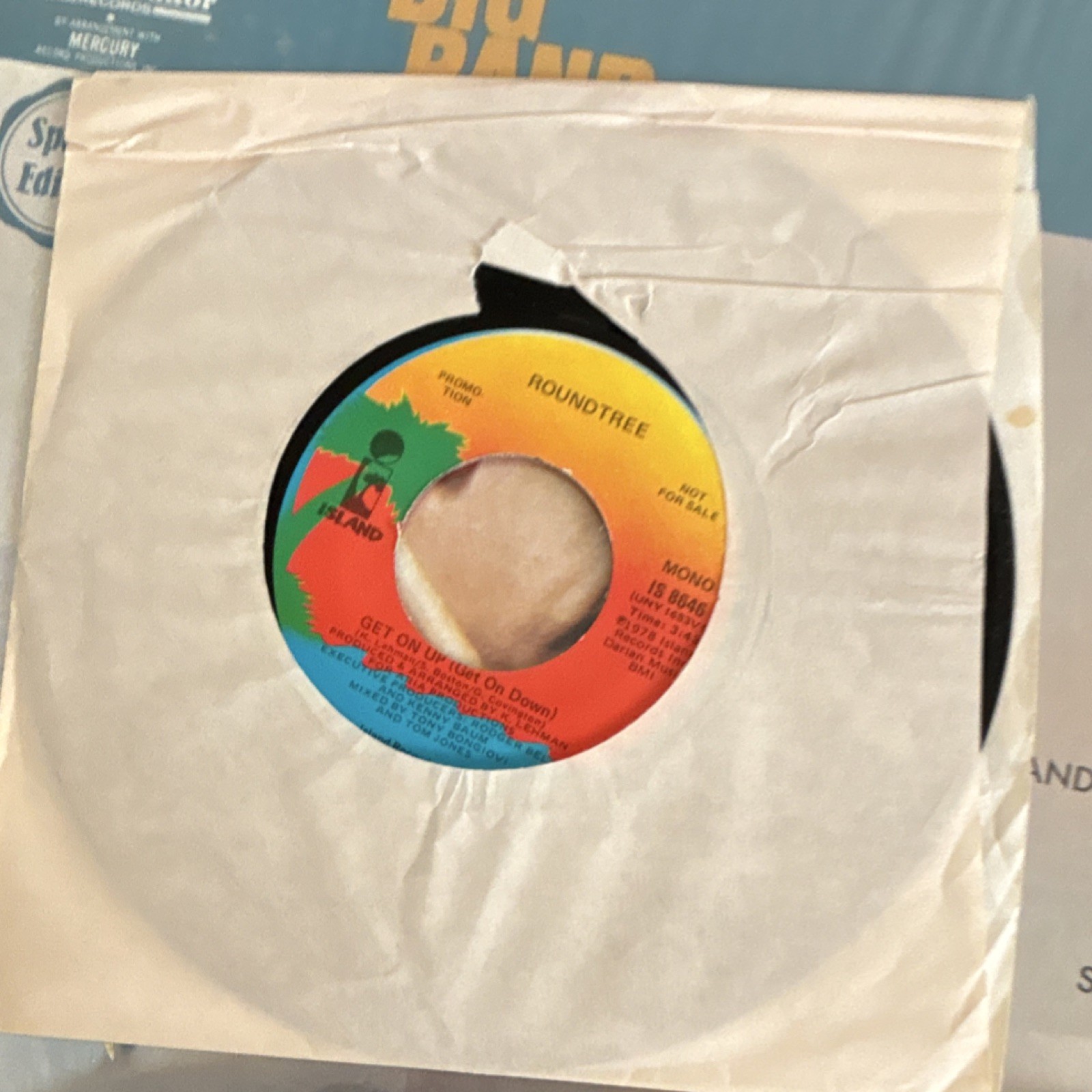 Roundtree Get On Up (Get On Down) Vinyl Single Soul 7″ 45 RPM Promo Paper Sleeve