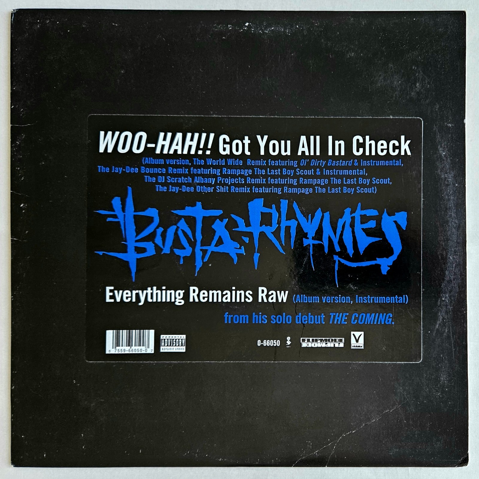 1996 – BUSTA RHYMES – WOO-HAH!! GOT YOU ALL IN CHECK – ELEKTRA RECORDS OG PRESS