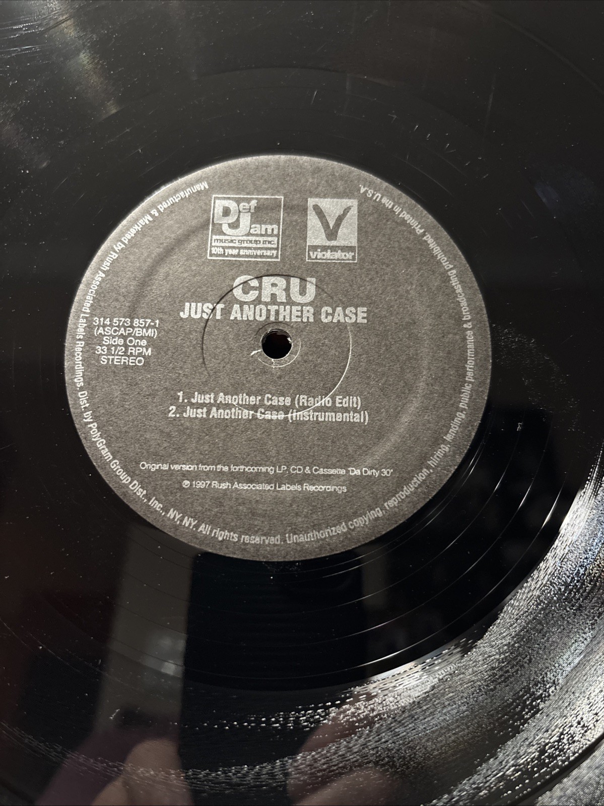CRU Vinyl Record JUST ANOTHER CASE (REMIX) / PRONTO (12″) 1997 SLICK RICK