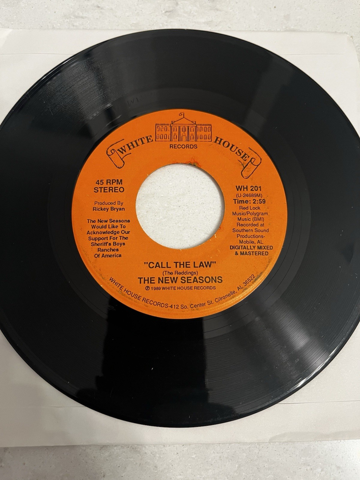 The NEW SEASONS 45 “ Call the Law “ Modern Hip Hop Funk Soul Alabama MINT LOOK