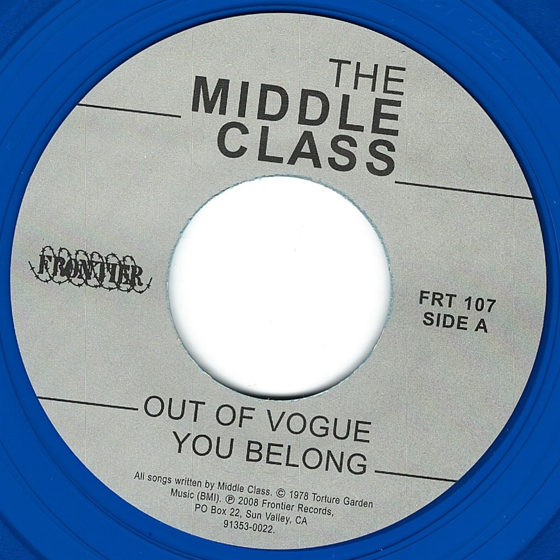 The Middle Class – Out Of Vogue 7″ EP 2008 Frontier Reissue Blue Vinyl Hardcore