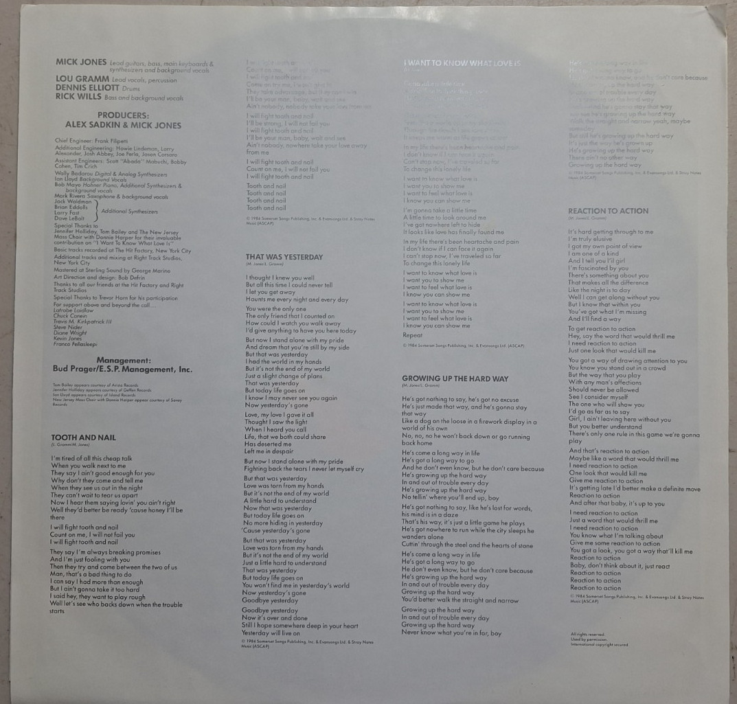 Foreigner ~ Agent Provocateur (Atlantic 1984 81999-1-E) Ex Vinyl