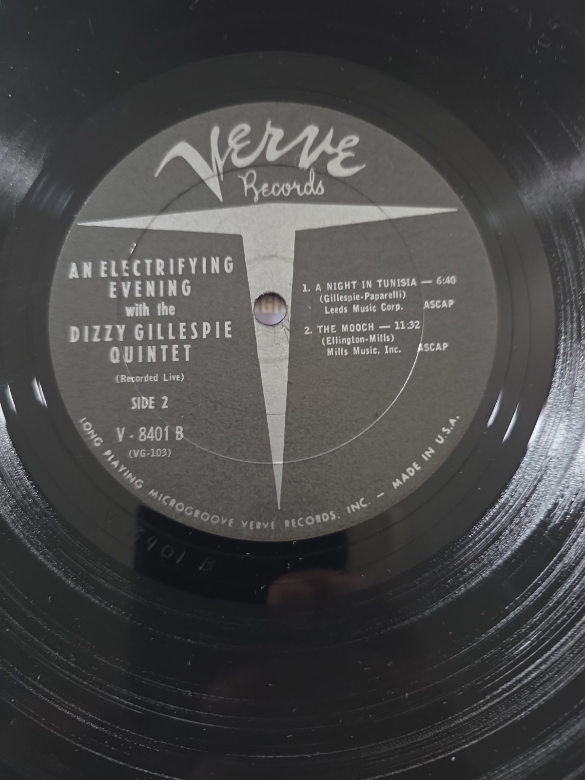 DIZZY GILLESPIE QUINTET An Electrifying Evening With… VERVE LP mono